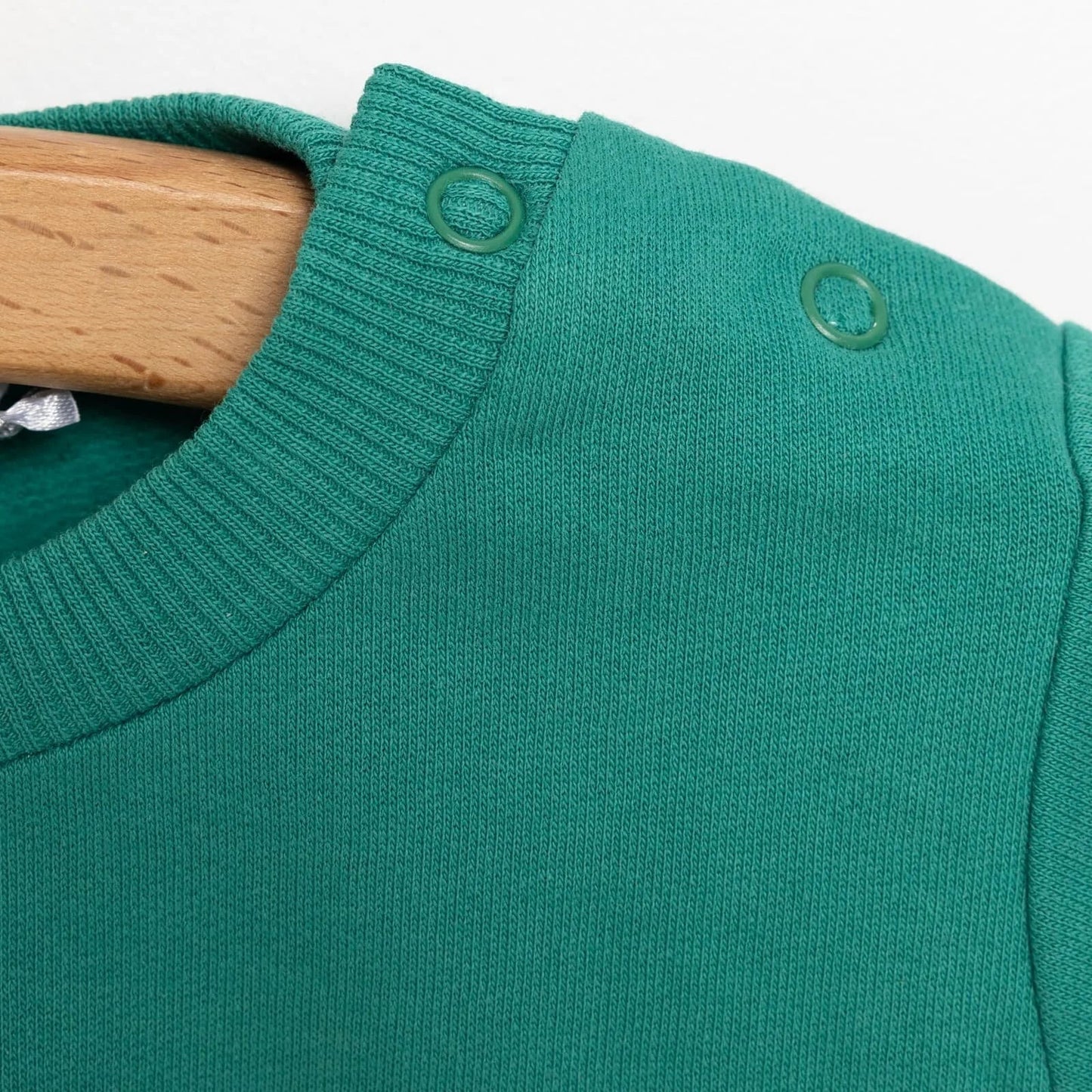 HelloBaby Basic Boy Low Raised Bear Printed Sweatshirt - Dark Green - mezetto ebebek ebebek