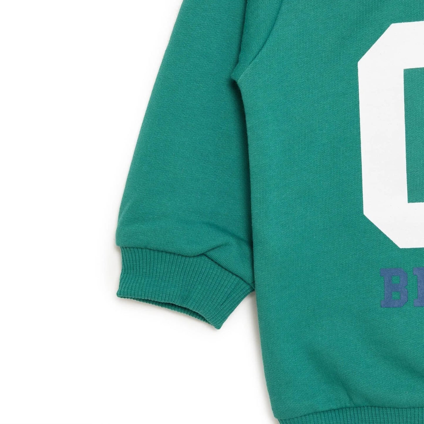 HelloBaby Basic Boy Low Raised Bear Printed Sweatshirt - Dark Green - mezetto ebebek ebebek