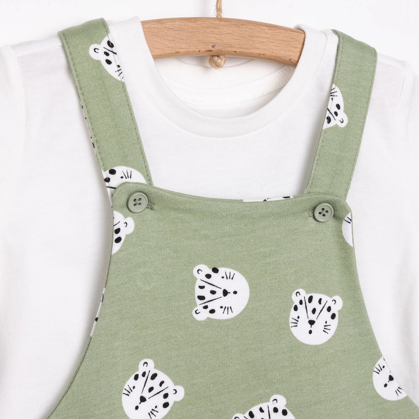 HelloBaby Basic Boy Overall Short - White - mezetto ebebek ebebek