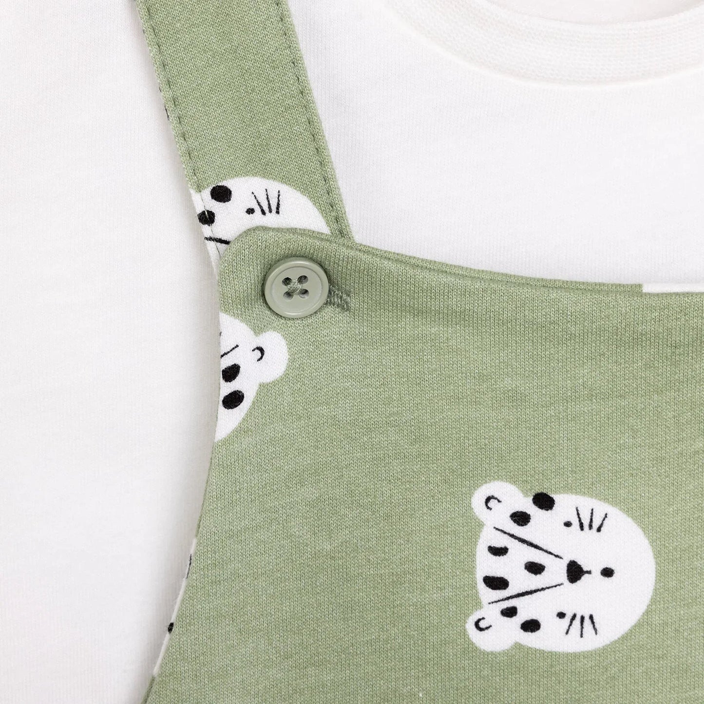 HelloBaby Basic Boy Overall Short - White - mezetto ebebek ebebek