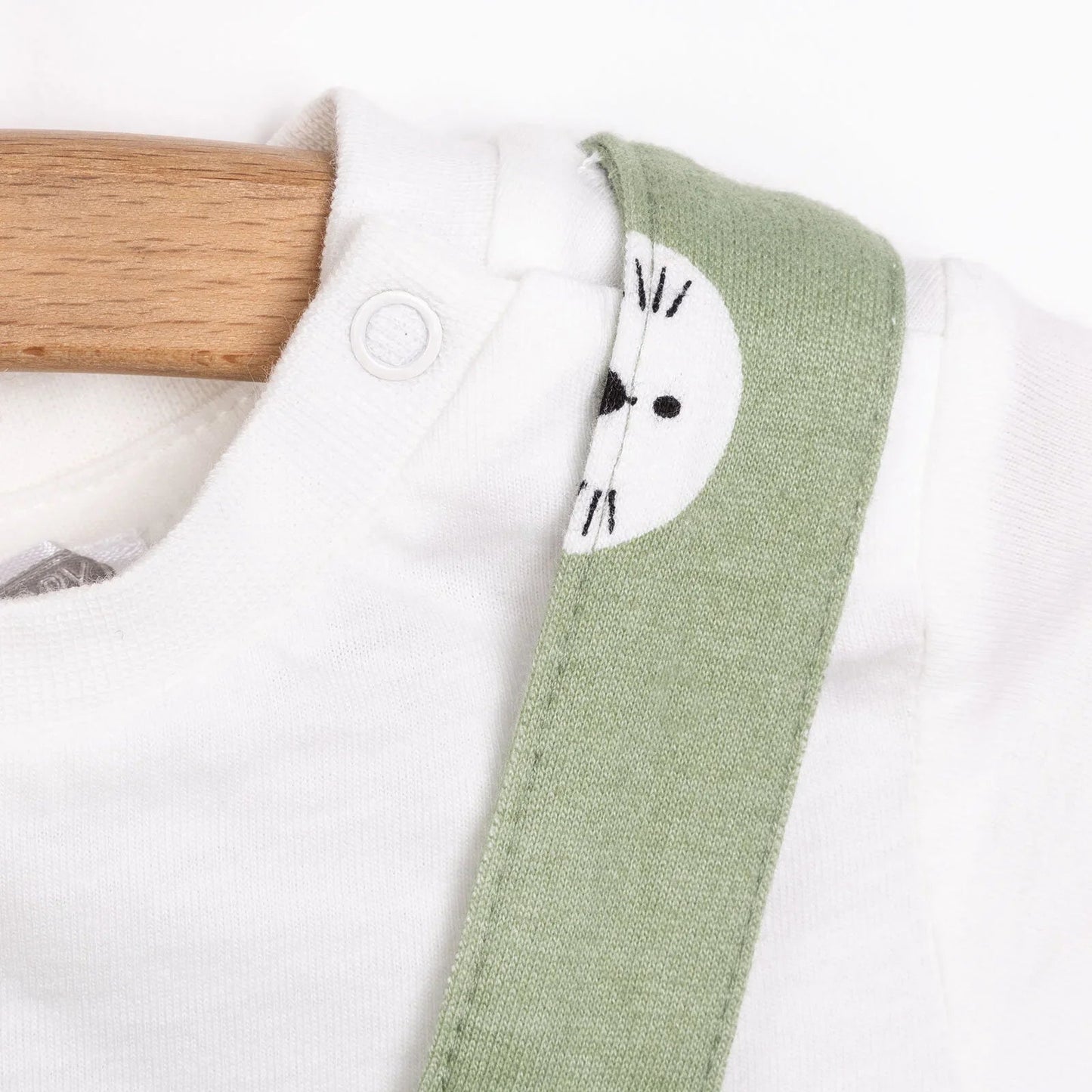 HelloBaby Basic Boy Overall Short - White - mezetto ebebek ebebek