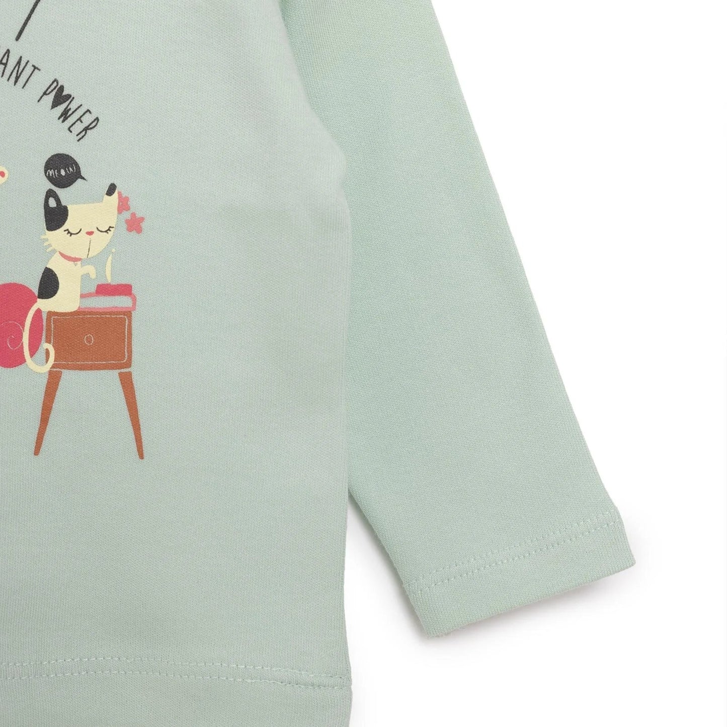 HelloBaby Basic Cat Printed Interlock Long Sleeve T-Shirt - Multicolour - mezetto ebebek ebebek