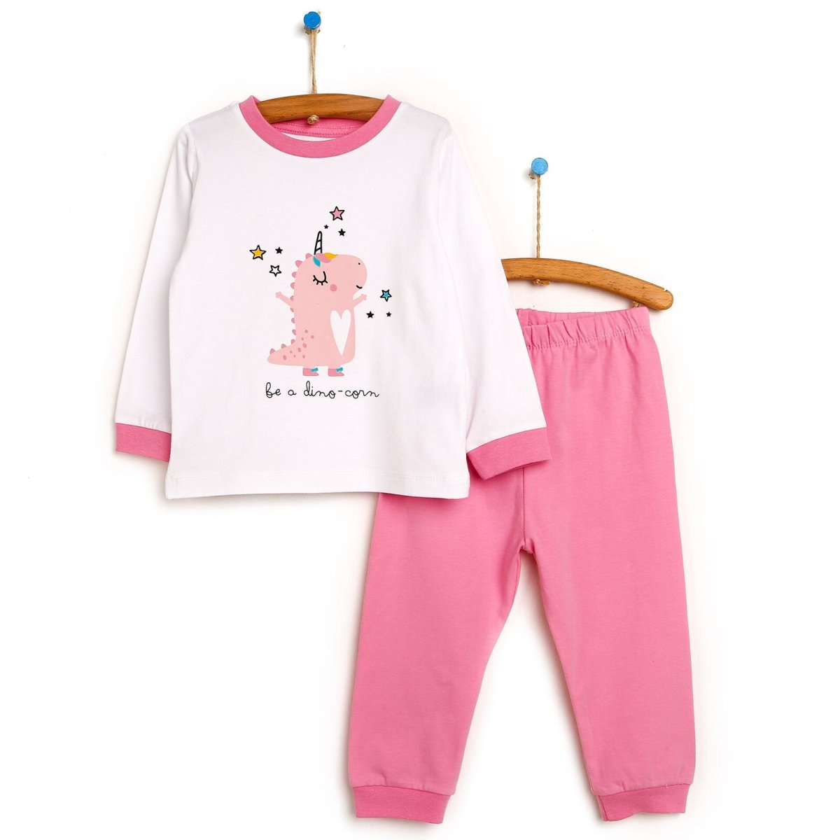 HelloBaby Basic Collared Neck Pyjamas Set - mezetto ebebek ebebek