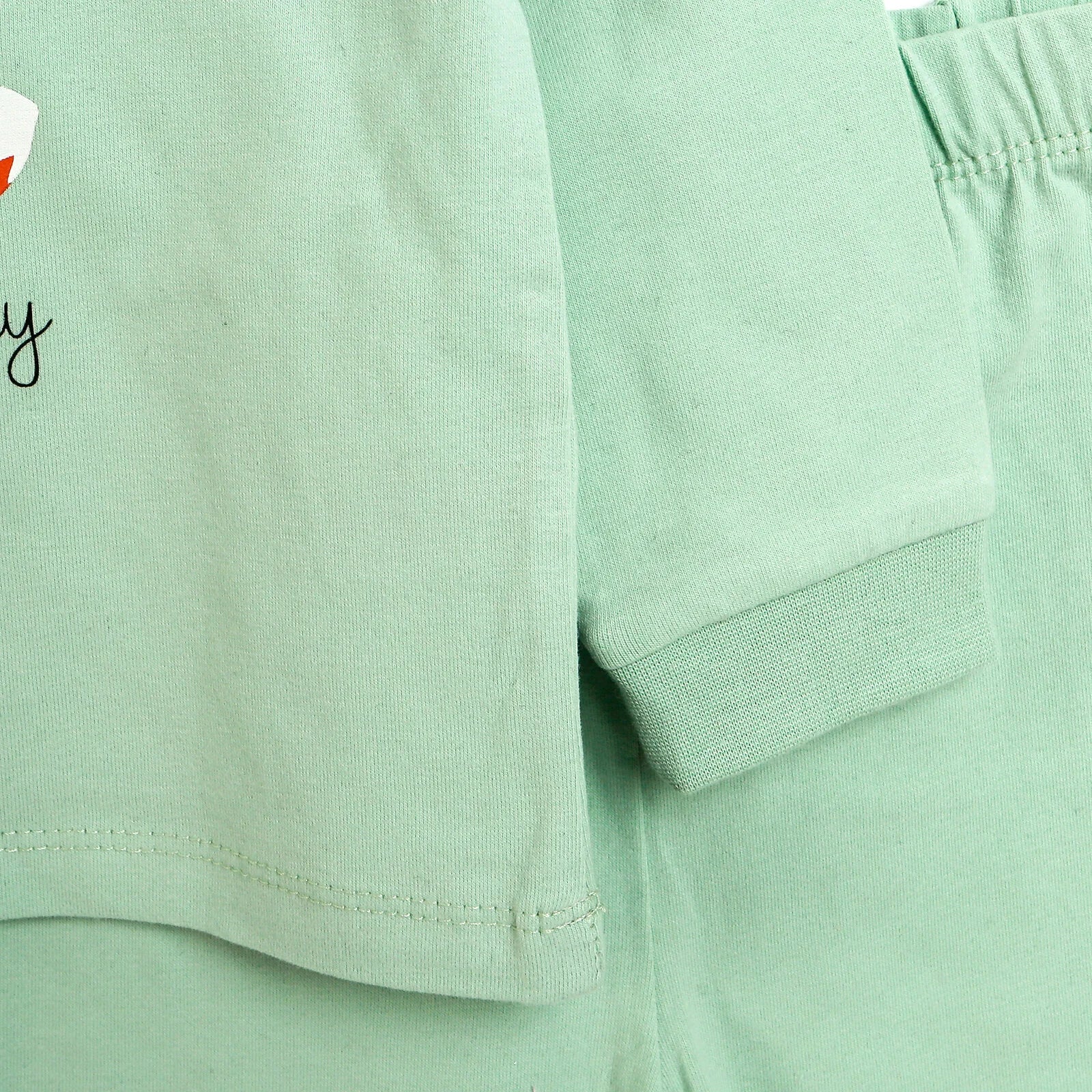 HelloBaby Basic Collared Neck Pyjamas Set - Mint - mezetto ebebek ebebek