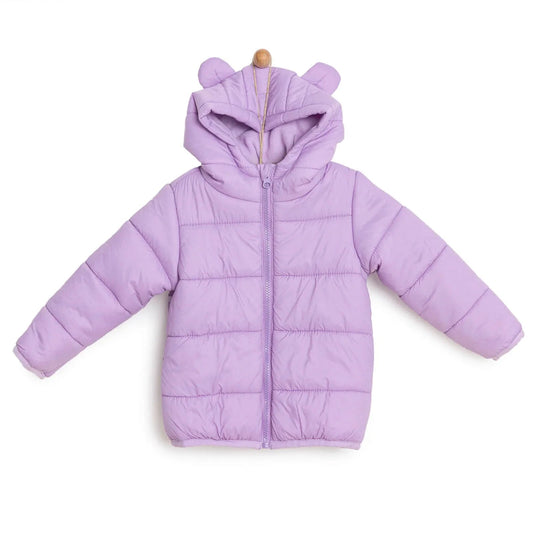 HelloBaby Basic Eared Hoodie Coat - Lilac - mezetto ebebek ebebek
