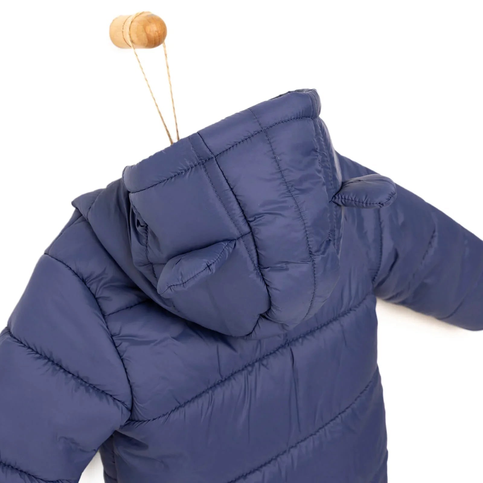 HelloBaby Basic Eared Hoodie Coat - Navy Blue - mezetto ebebek ebebek