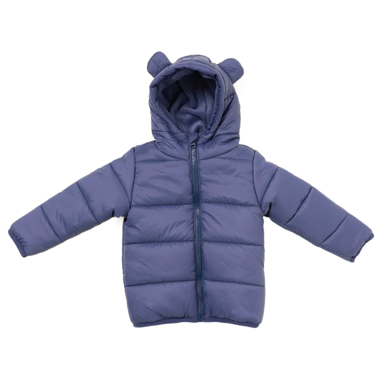 HelloBaby Basic Eared Hoodie Coat - Navy Blue - mezetto ebebek ebebek