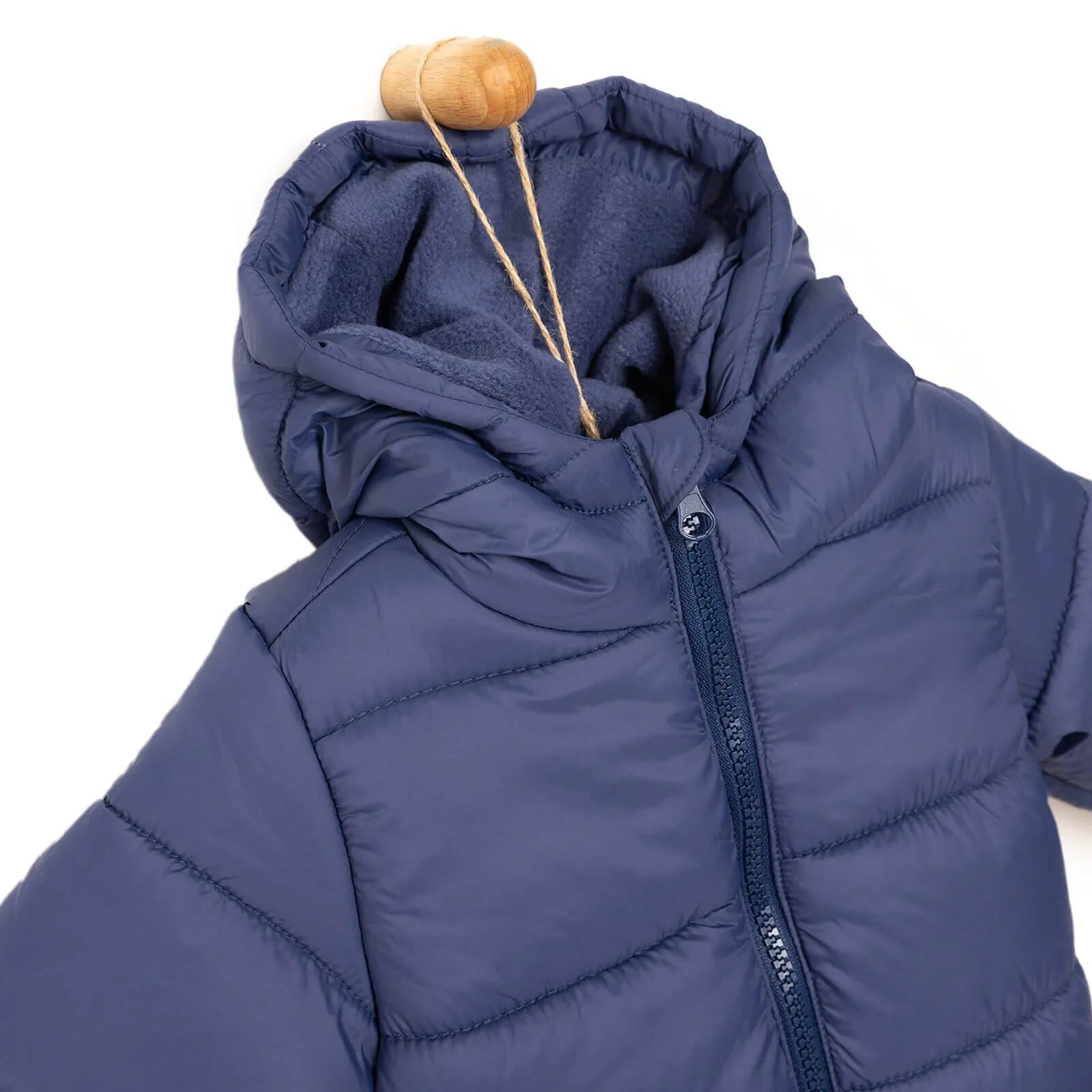 HelloBaby Basic Eared Hoodie Coat - Navy Blue - mezetto ebebek ebebek