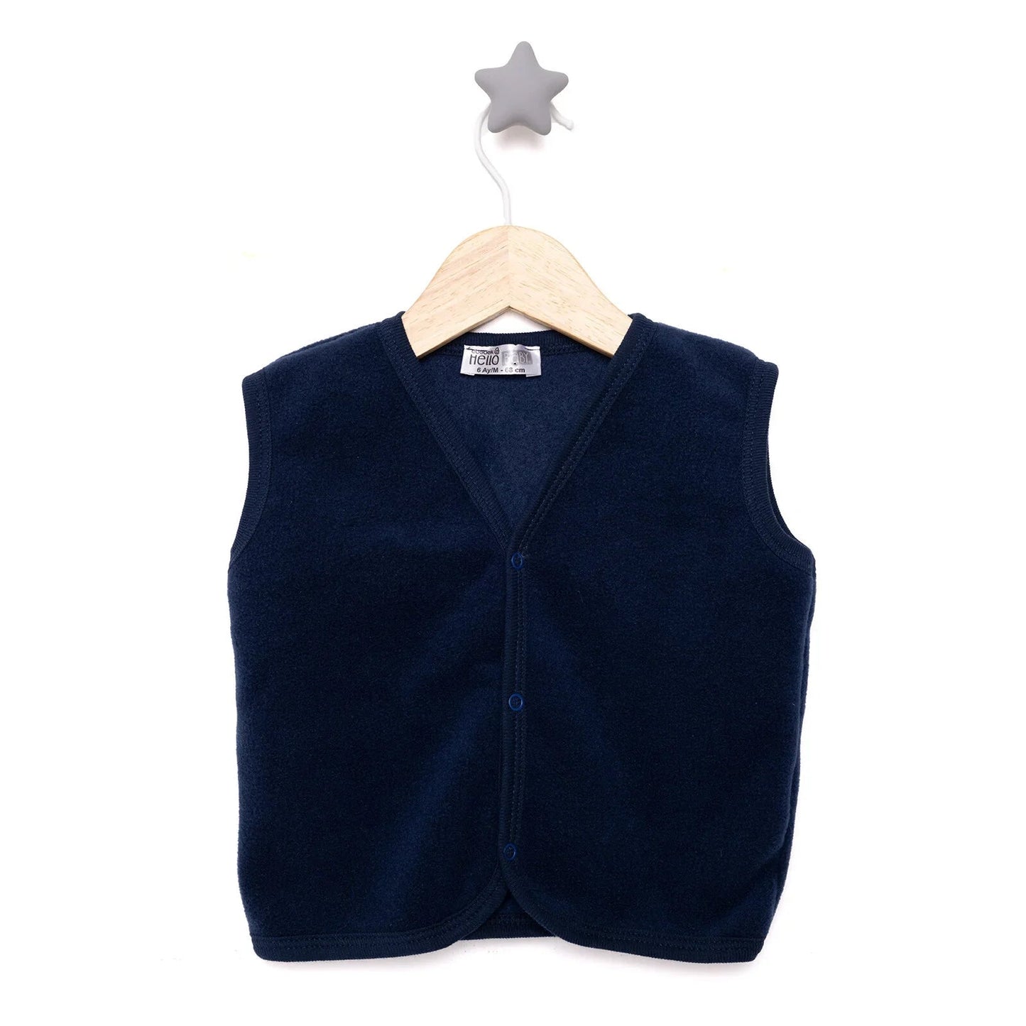 HelloBaby Basic Fleece Vest - Indigo - mezetto ebebek ebebek