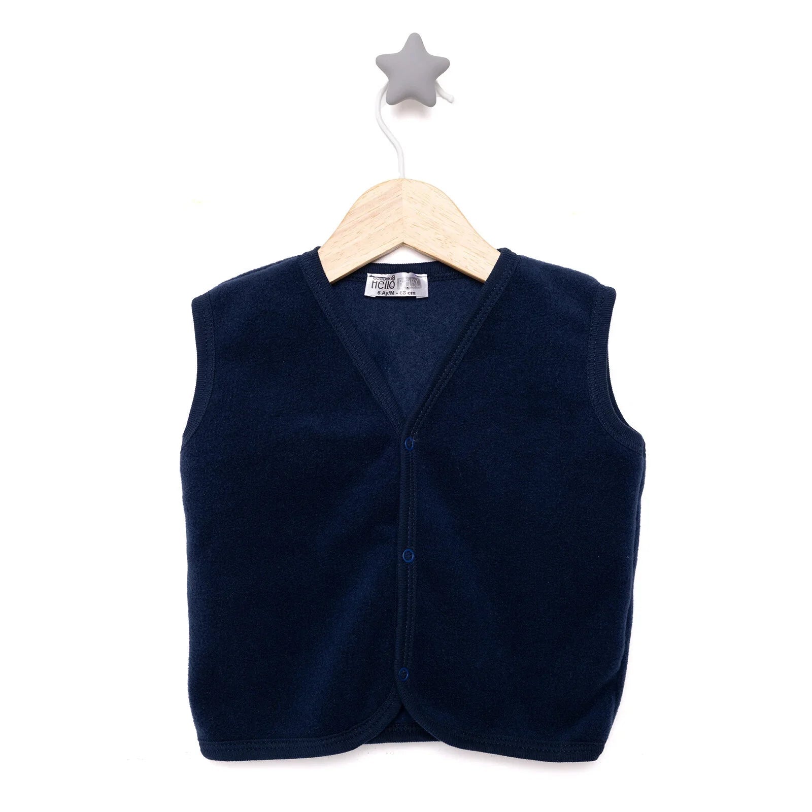 HelloBaby Basic Fleece Vest - Indigo - mezetto ebebek ebebek