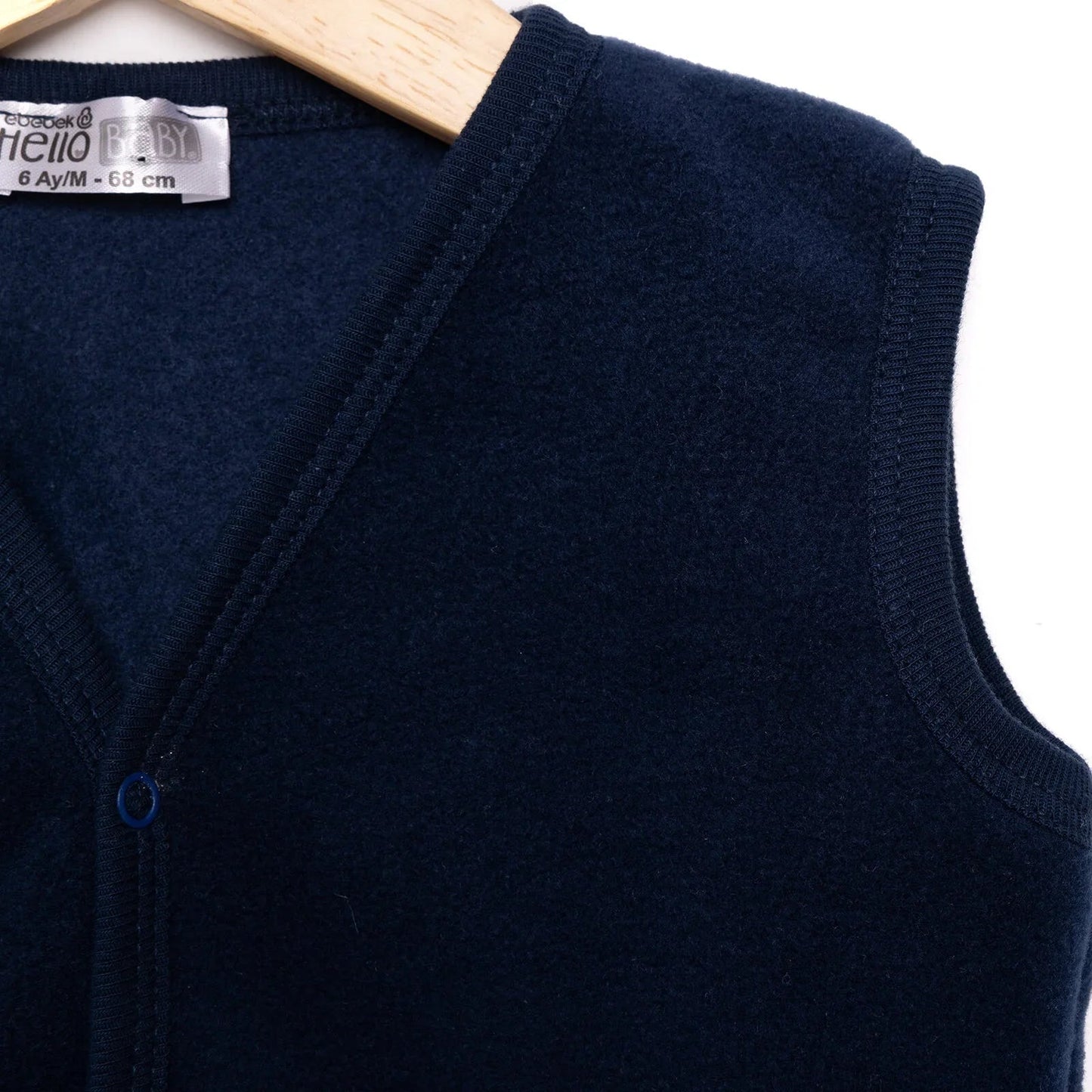 HelloBaby Basic Fleece Vest - Indigo - mezetto ebebek ebebek