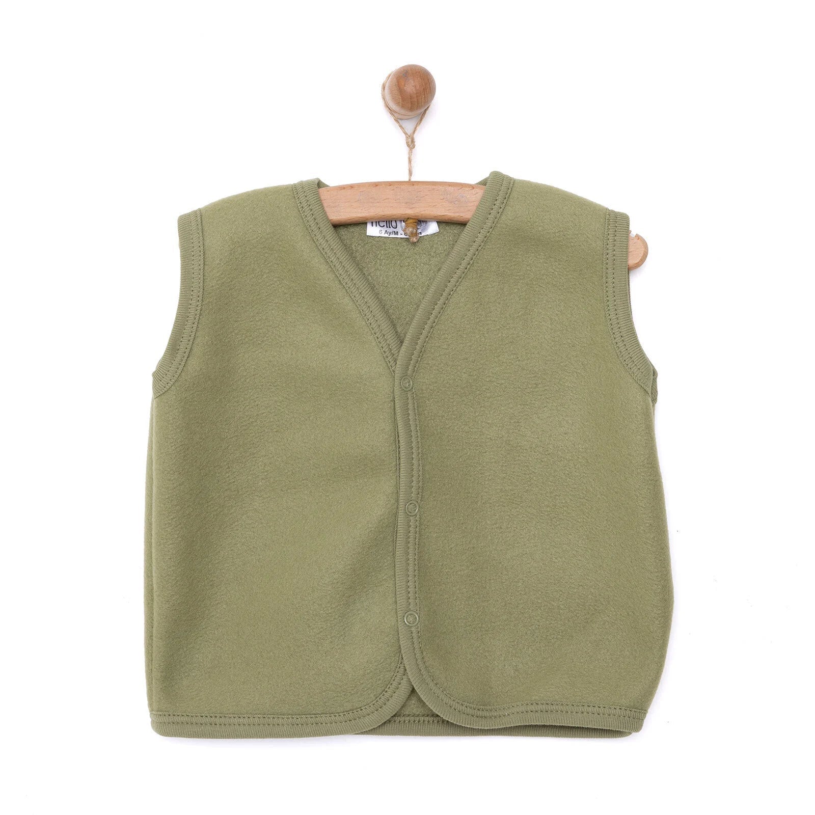 HelloBaby Basic Fleece Vest - Khaki - mezetto ebebek ebebek