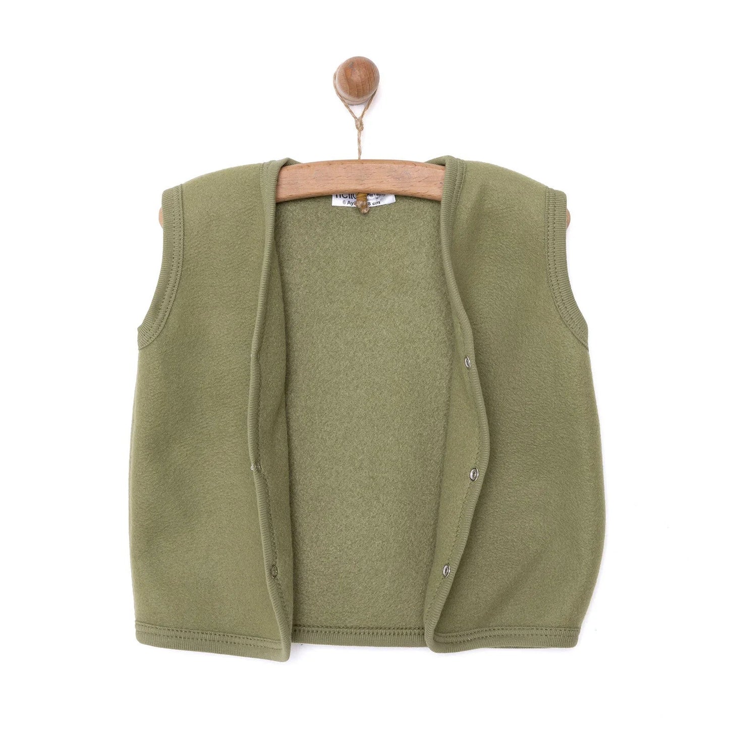 HelloBaby Basic Fleece Vest - Khaki - mezetto ebebek ebebek