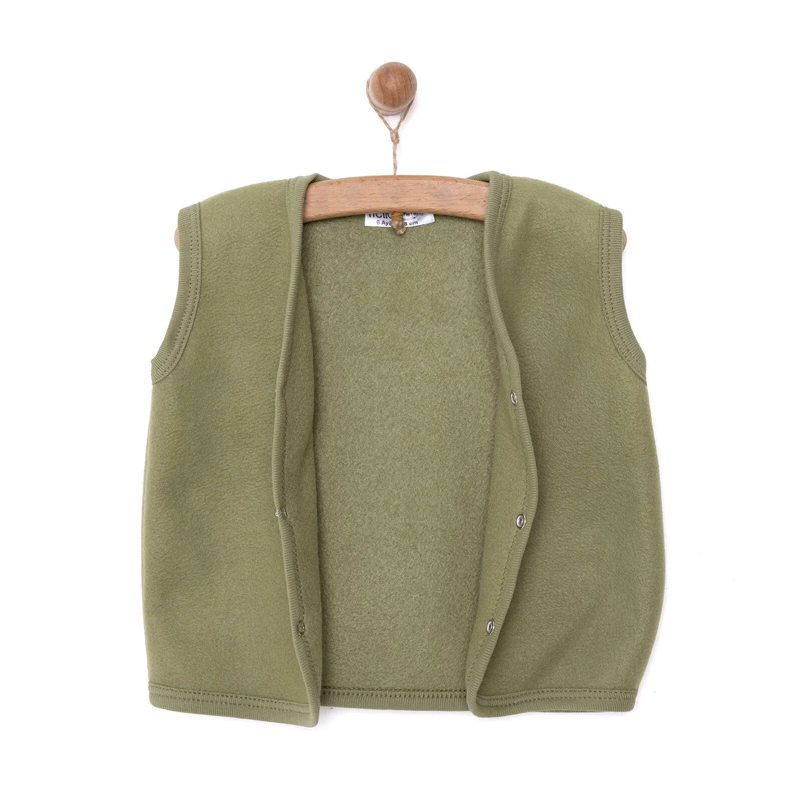 HelloBaby Basic Fleece Vest - Khaki - mezetto ebebek ebebek