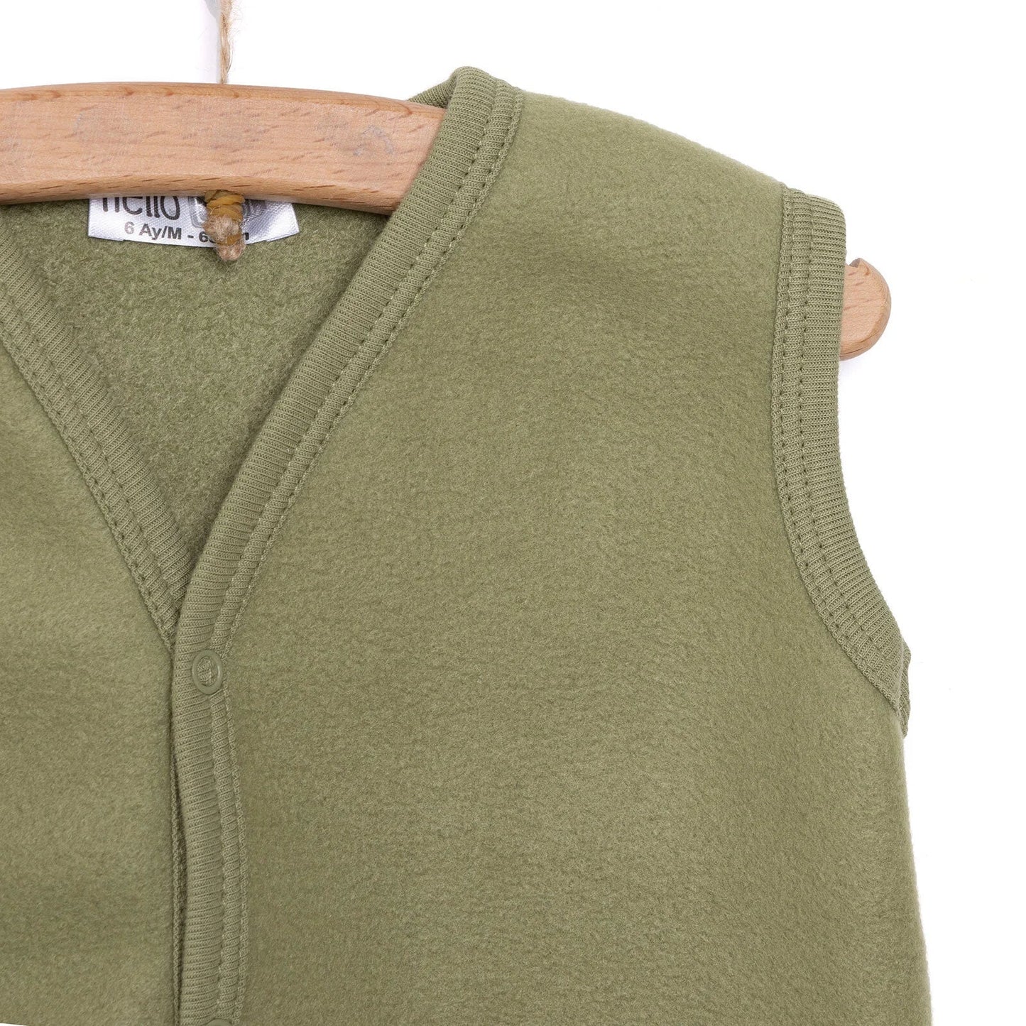 HelloBaby Basic Fleece Vest - Khaki - mezetto ebebek ebebek