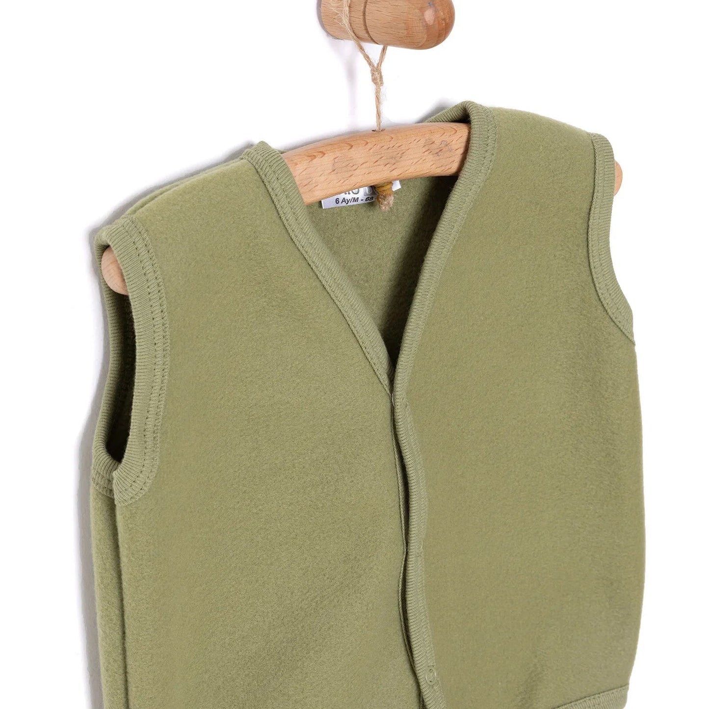 HelloBaby Basic Fleece Vest - Khaki - mezetto ebebek ebebek