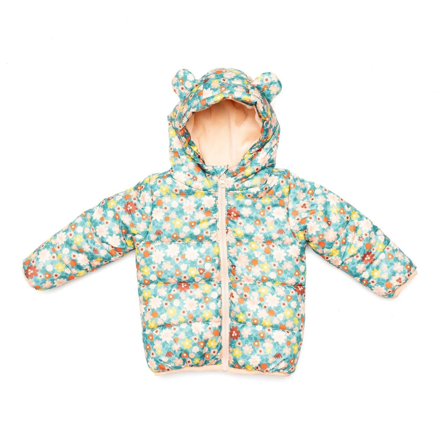 HelloBaby Basic Flower Printed Eared Coa - Printed - mezetto ebebek ebebek