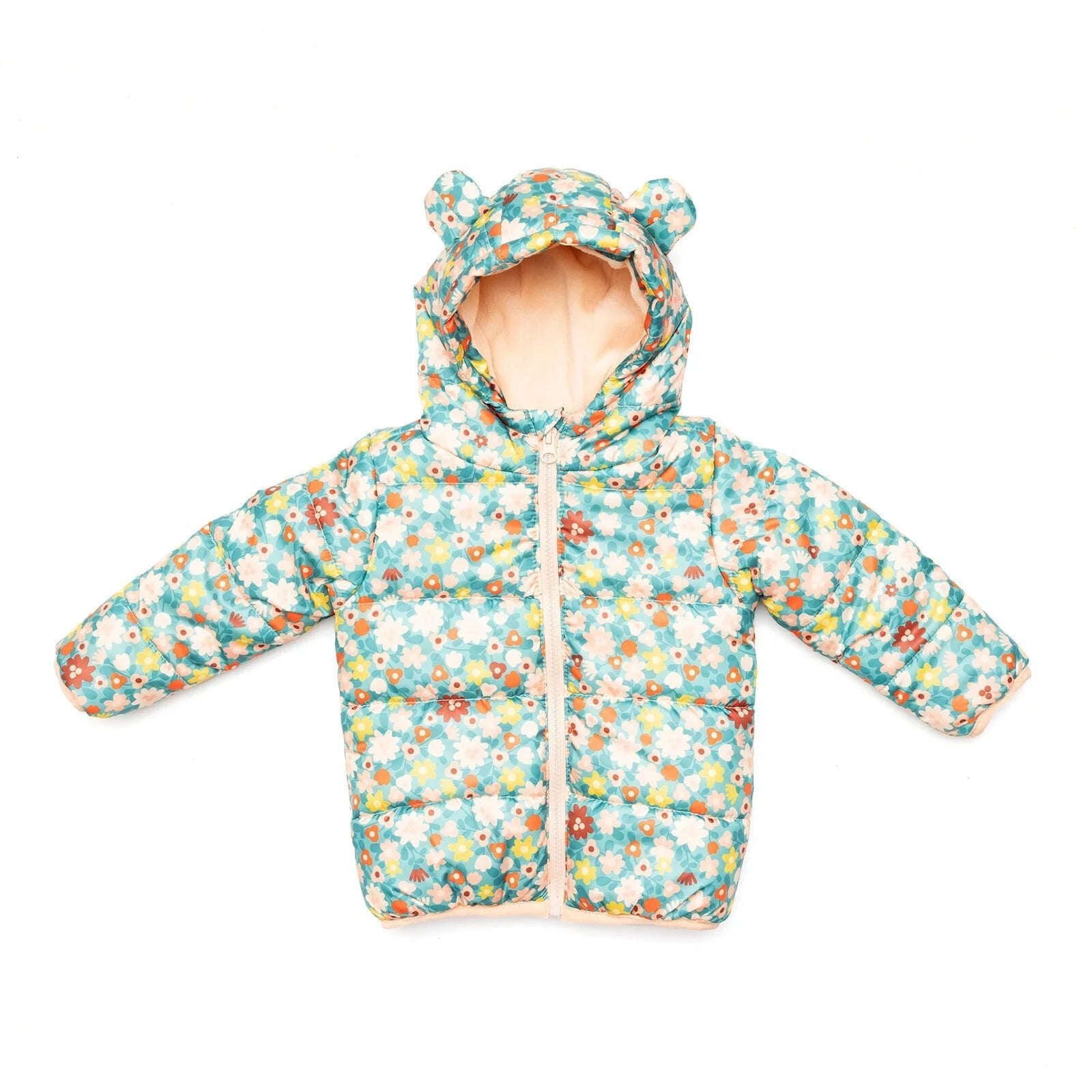 HelloBaby Basic Flower Printed Eared Coa - Printed - mezetto ebebek ebebek