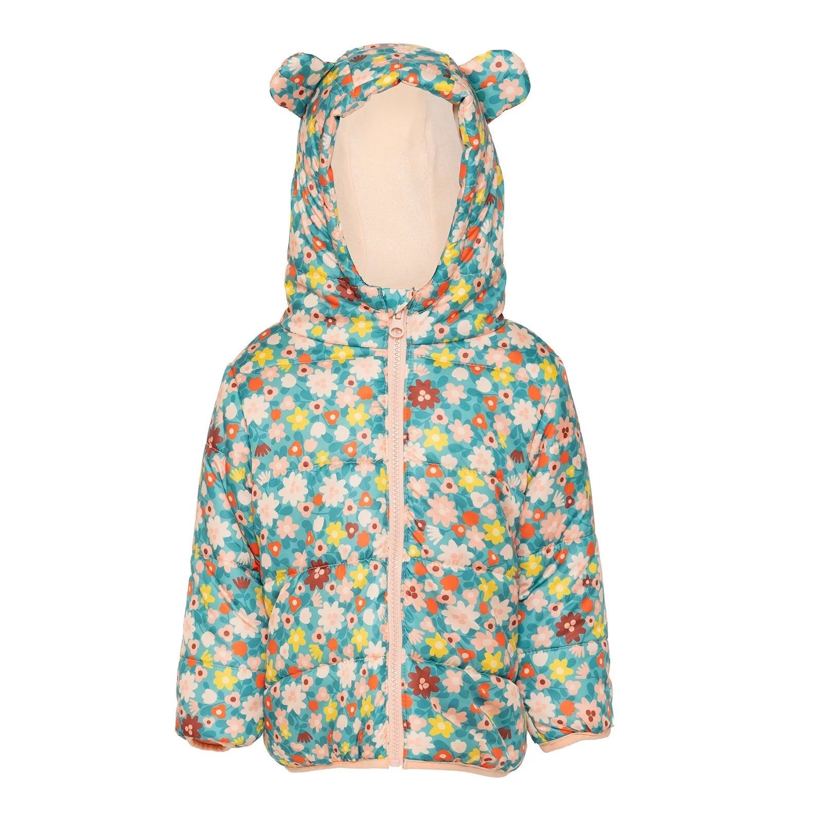 HelloBaby Basic Flower Printed Eared Coa - Printed - mezetto ebebek ebebek