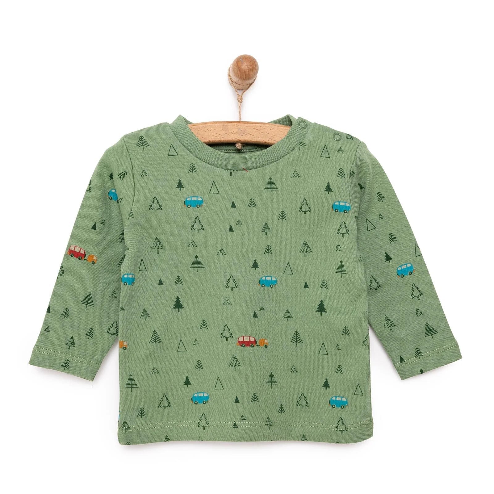 HelloBaby Basic Forest Printed Interlock T-Shirt - Printed - mezetto ebebek ebebek