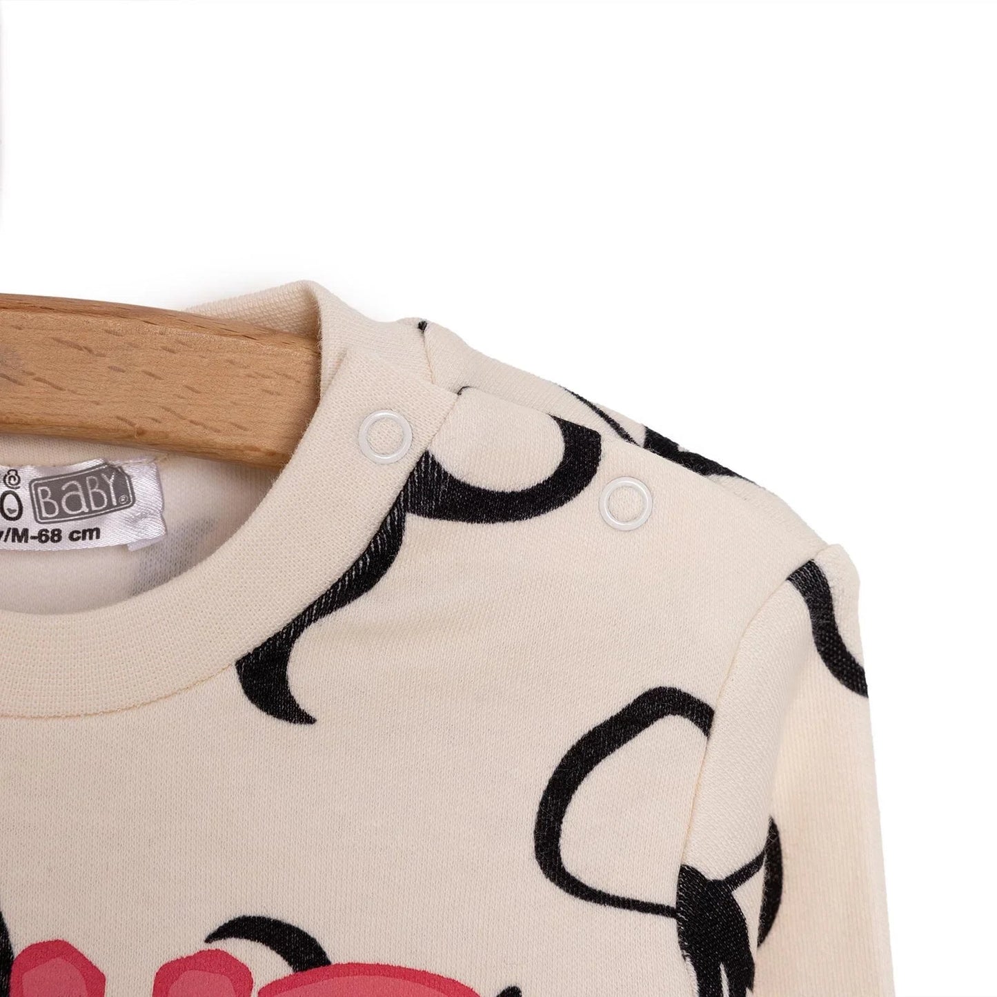 HelloBaby Basic Girl Bow Printed Jogging Set - mezetto ebebek ebebek