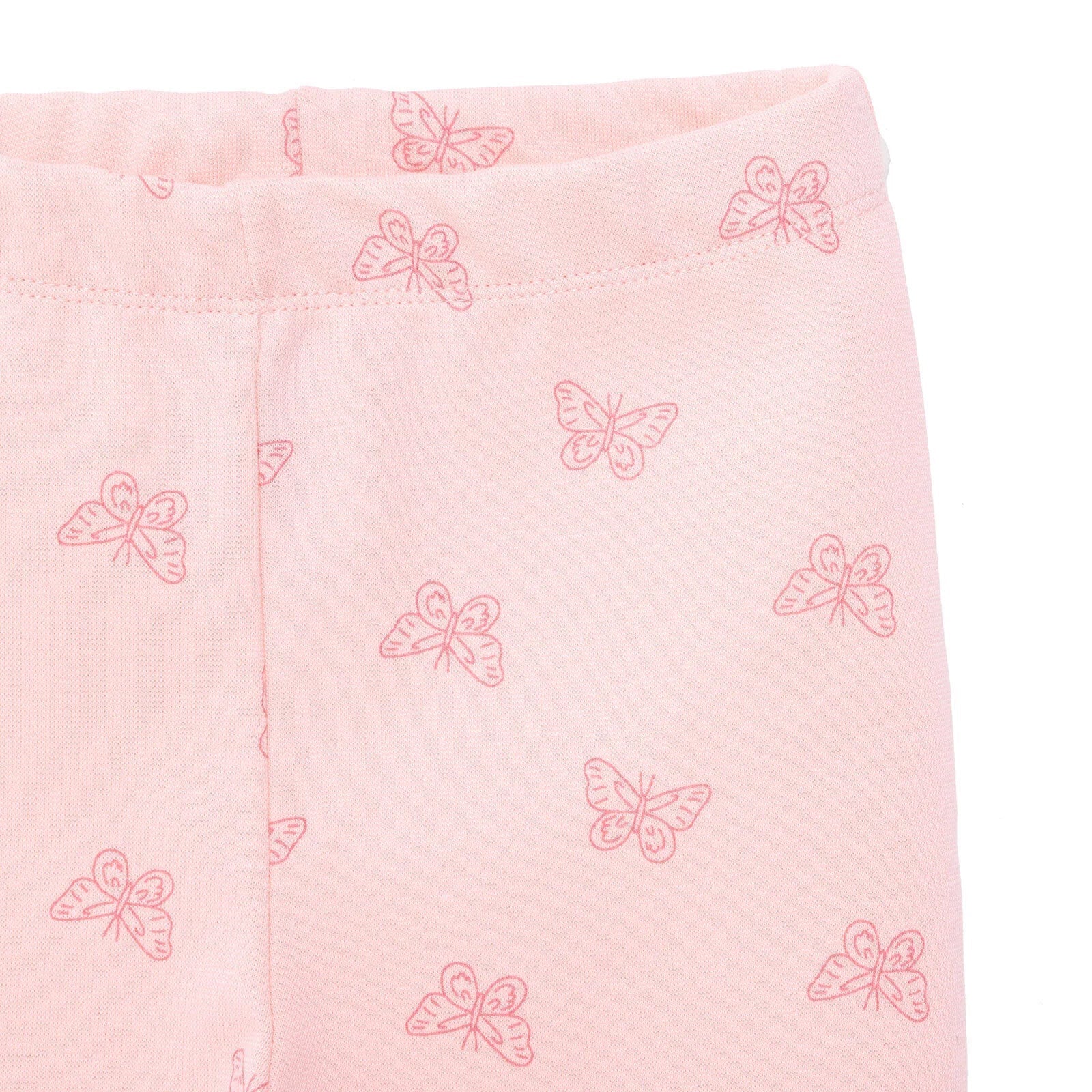 HelloBaby Basic Girl Butterfly Patterns Leggings - Light Pink - mezetto ebebek ebebek