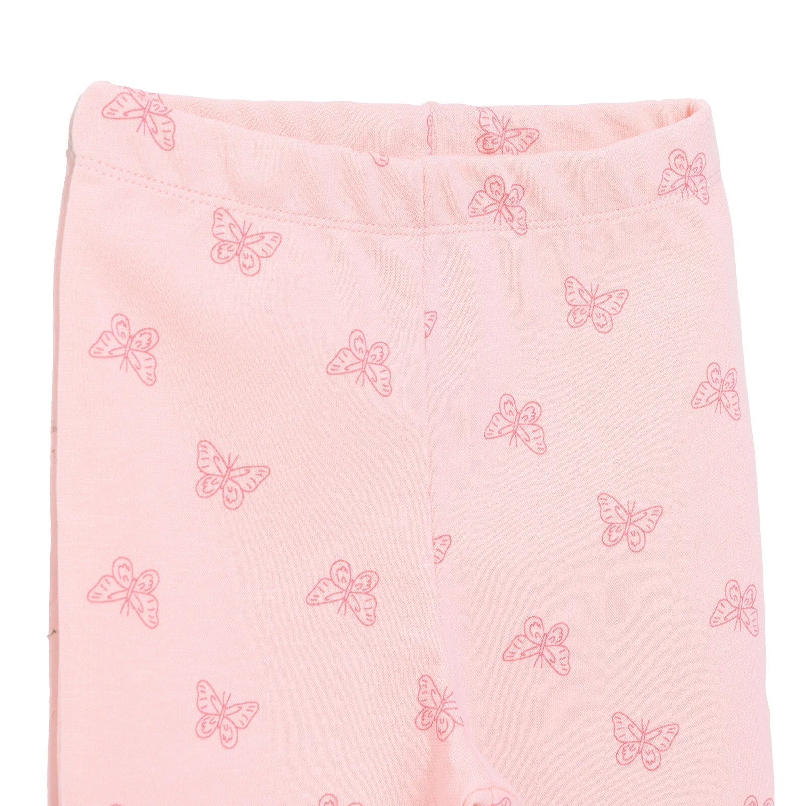 HelloBaby Basic Girl Butterfly Patterns Leggings - Light Pink - mezetto ebebek ebebek