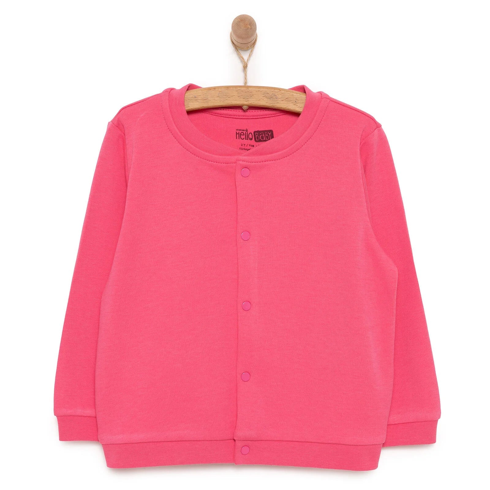HelloBaby Basic Girl Cardigan - Pink - mezetto ebebek ebebek