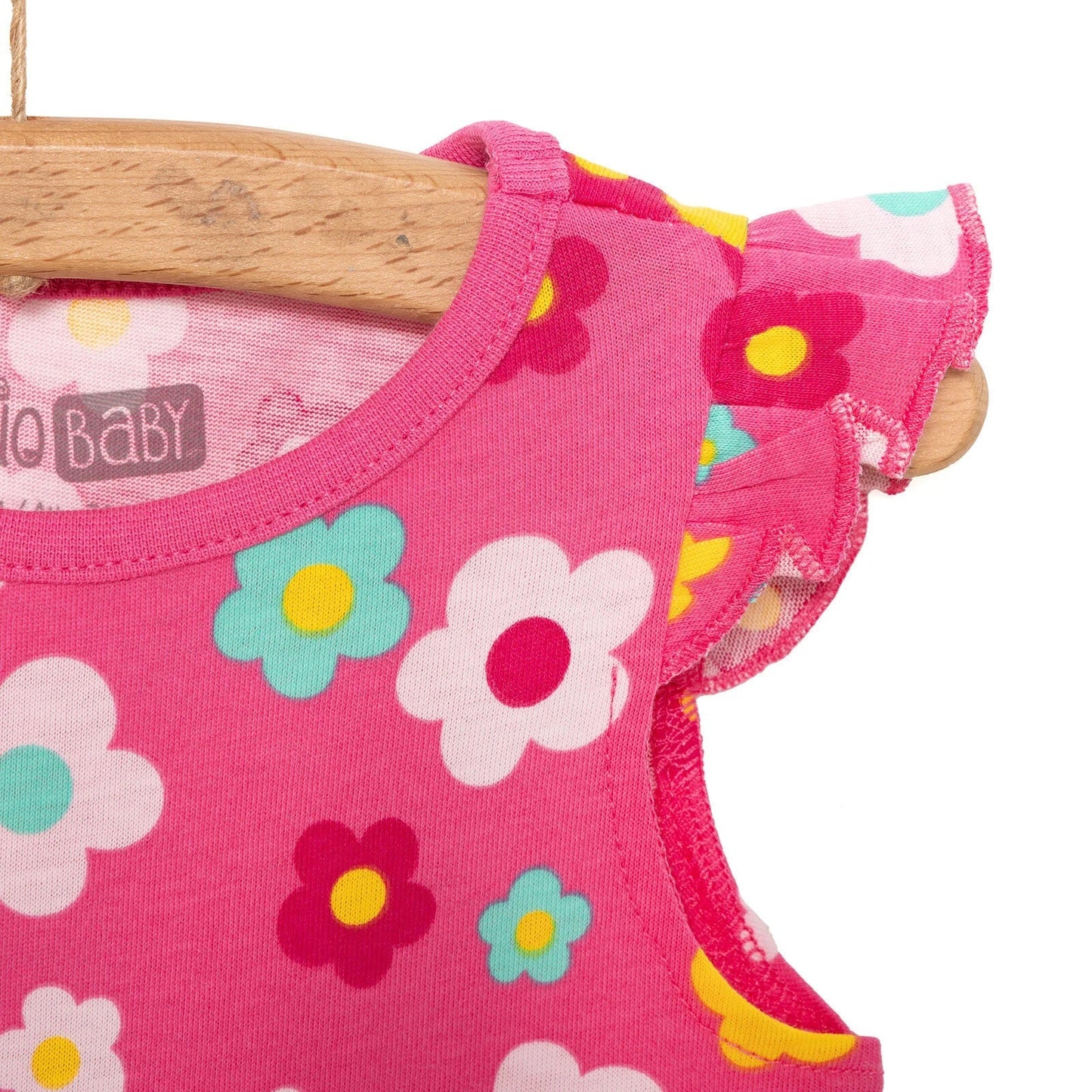 HelloBaby Basic Girl Daisy Patterned Dress - Pink - mezetto ebebek ebebek