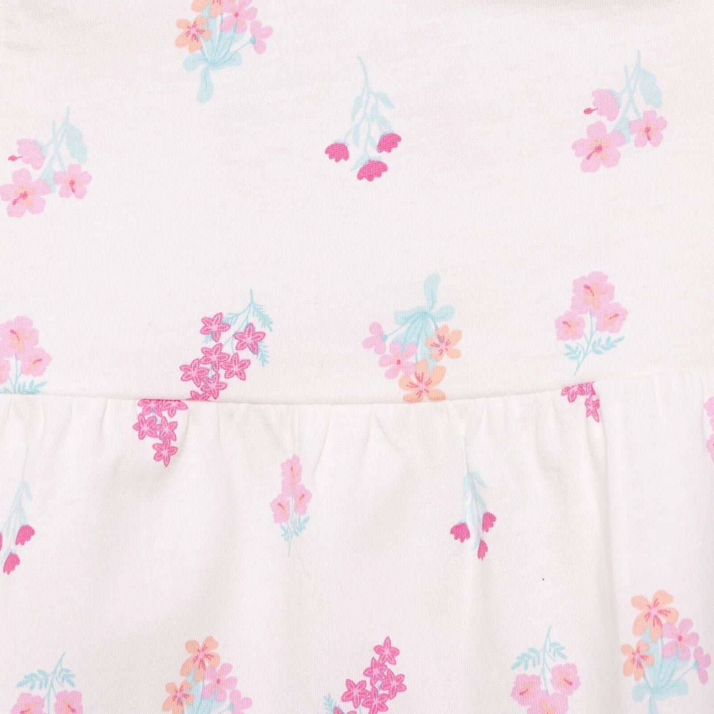 HelloBaby Basic Girl Flower Patterned Dress - Ecru - mezetto ebebek ebebek