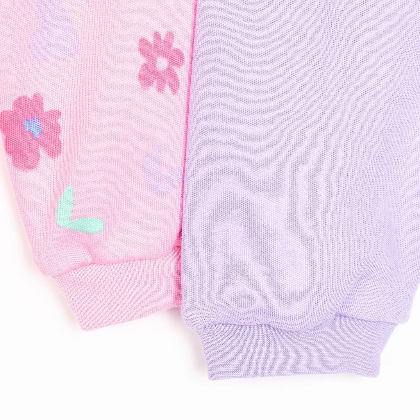 HelloBaby Basic Girl Flower Patterned Footed Bottom 2 pcs - Pink - mezetto ebebek ebebek