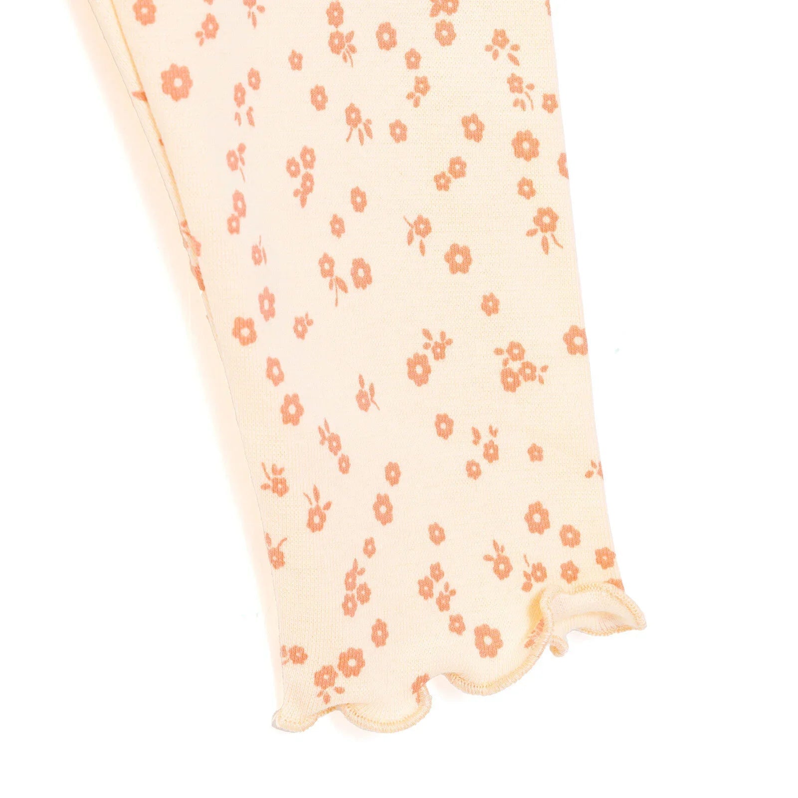 HelloBaby Basic Girl Flowers Patterns Leggings - Light Yellow - mezetto ebebek ebebek