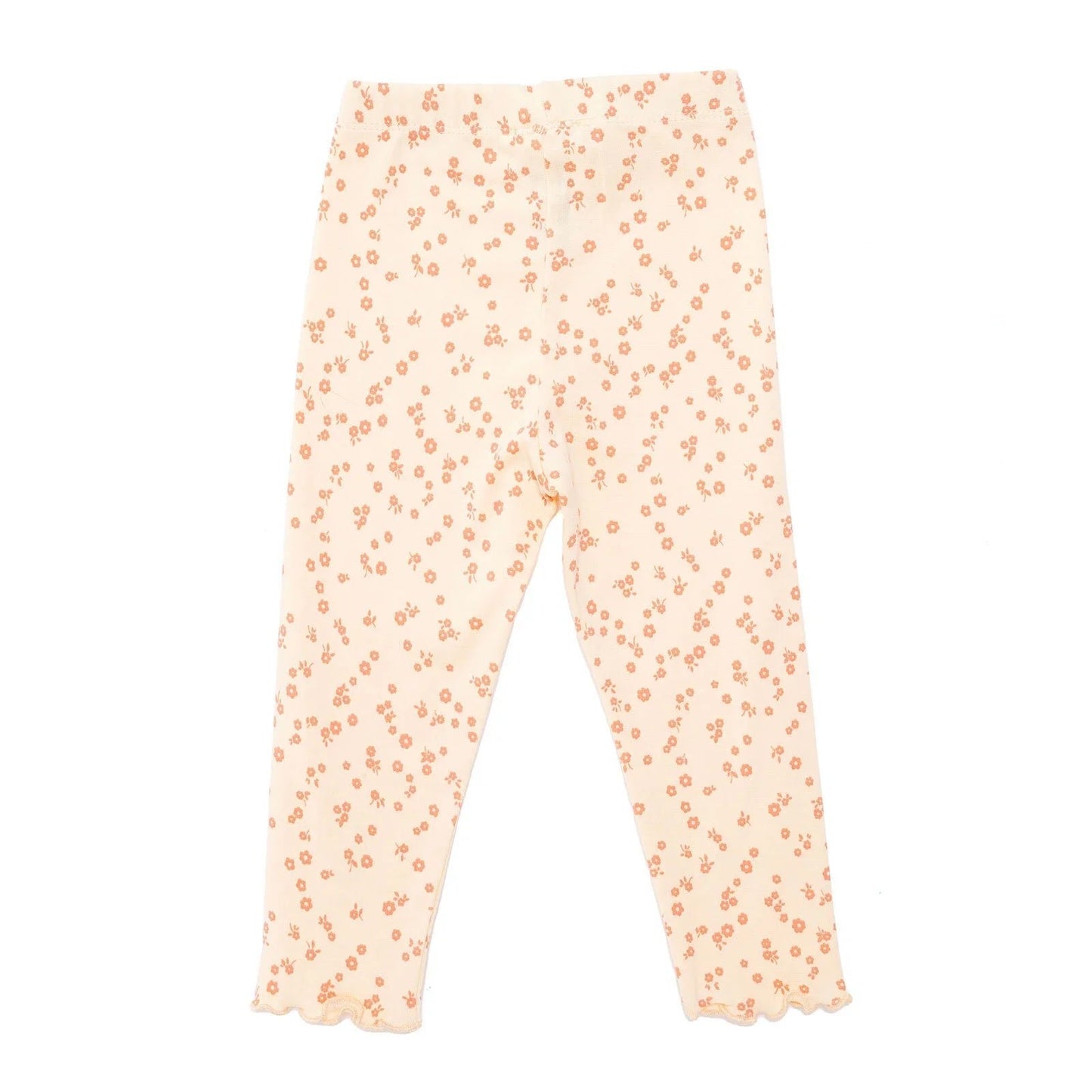 HelloBaby Basic Girl Flowers Patterns Leggings - Light Yellow - mezetto ebebek ebebek