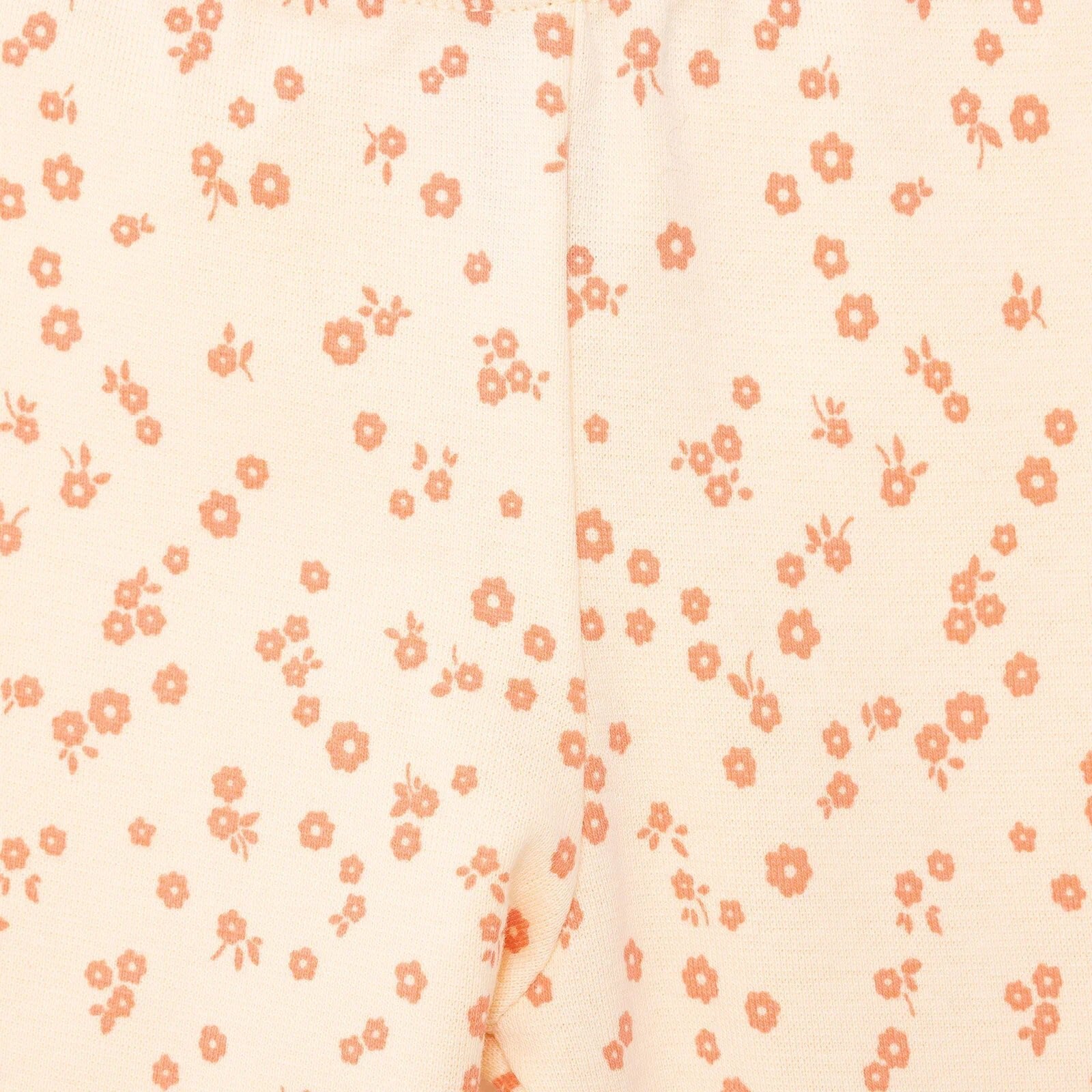 HelloBaby Basic Girl Flowers Patterns Leggings - Light Yellow - mezetto ebebek ebebek