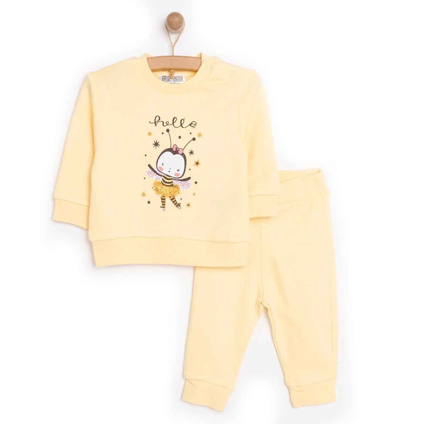 HelloBaby Basic Girl Jogging Set - Yellow - mezetto ebebek ebebek