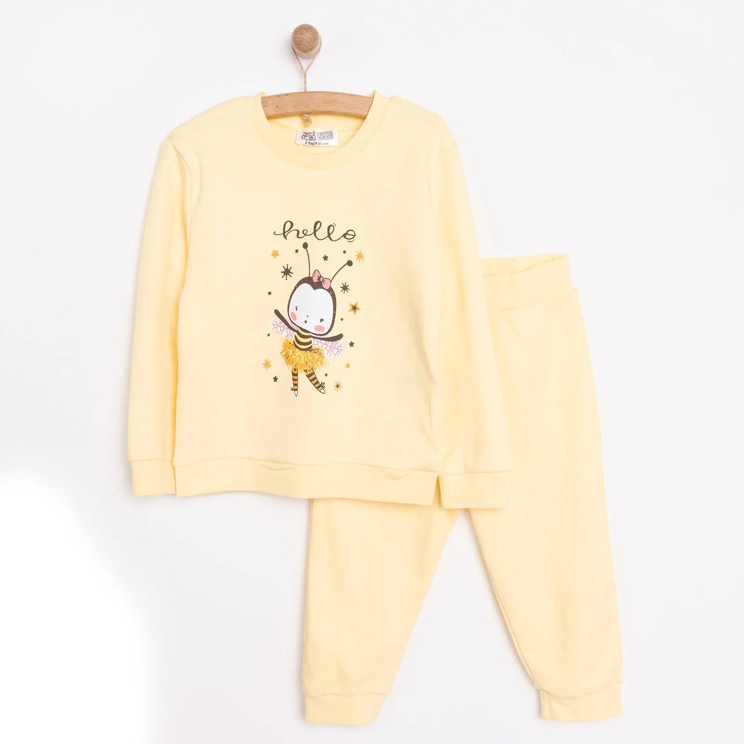 HelloBaby Basic Girl Jogging Set - Yellow - mezetto ebebek ebebek