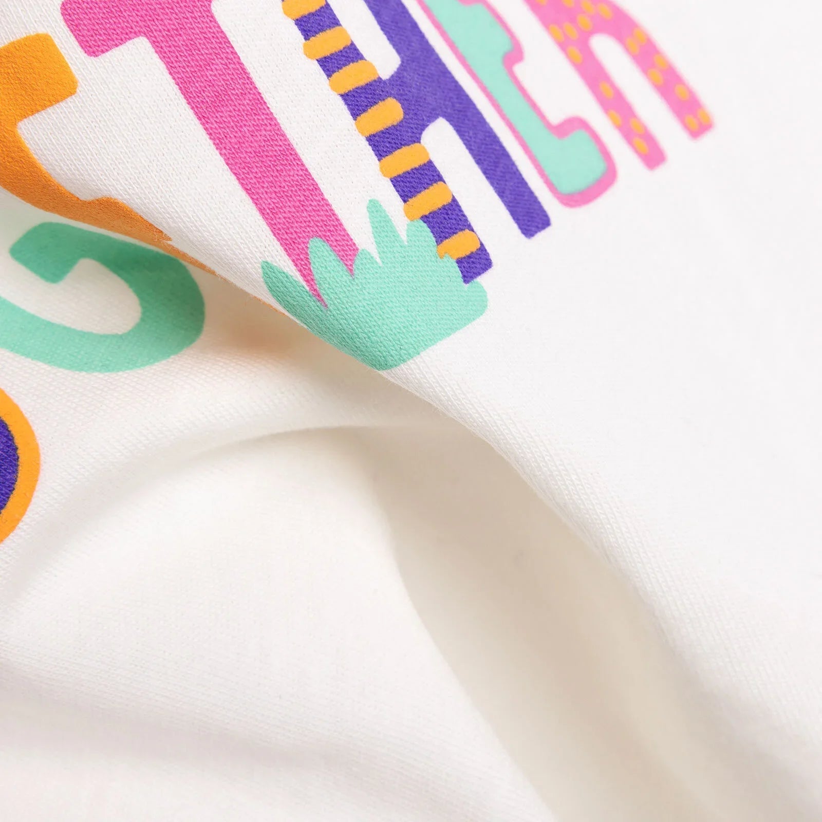HelloBaby Basic Girl Text Patterned T-shirt - Ecru - mezetto ebebek ebebek