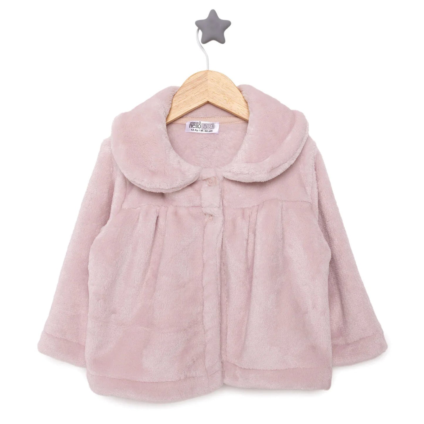 HelloBaby Basic Girl Welsoft Cardigan - Powder - mezetto ebebek ebebek
