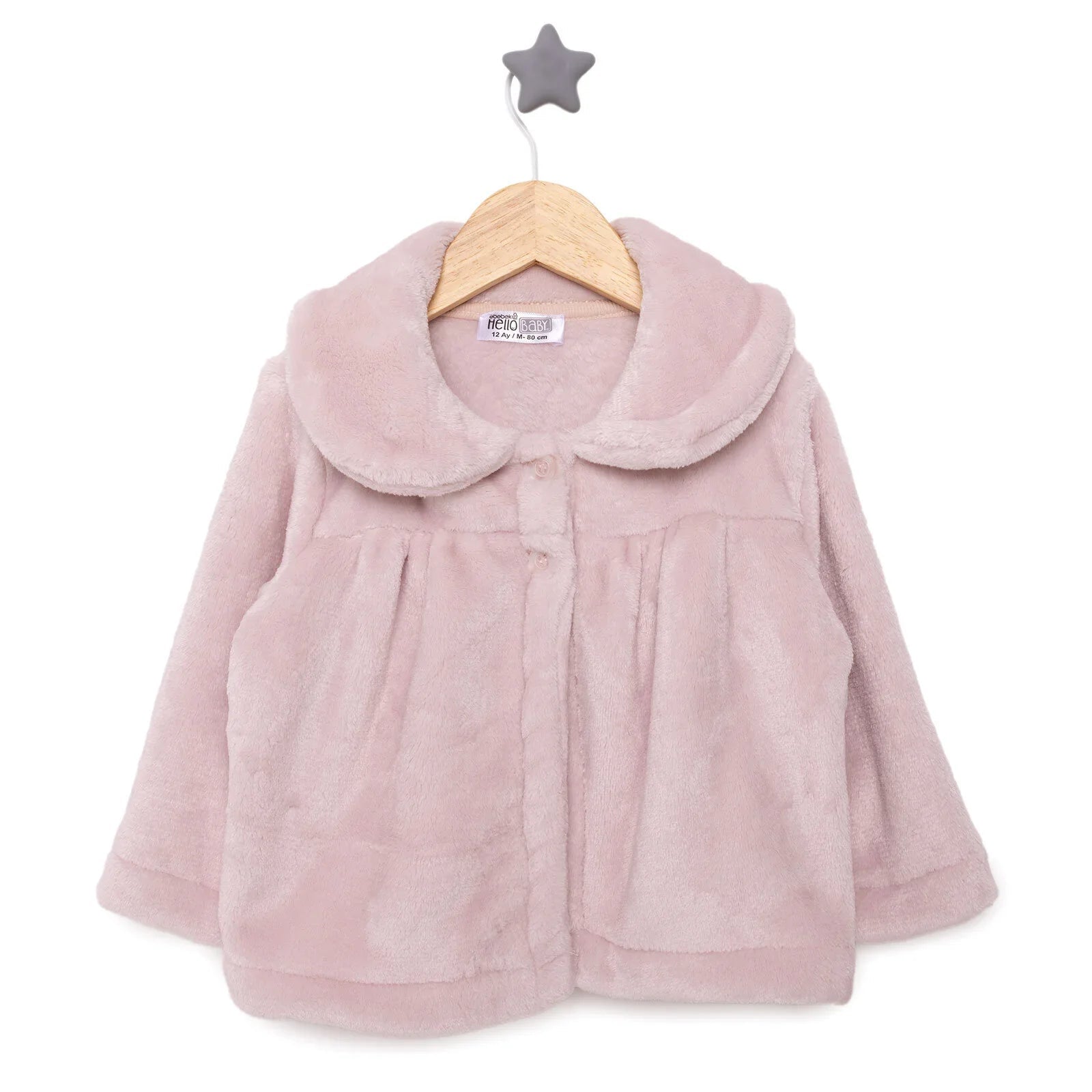 HelloBaby Basic Girl Welsoft Cardigan - Powder - mezetto ebebek ebebek