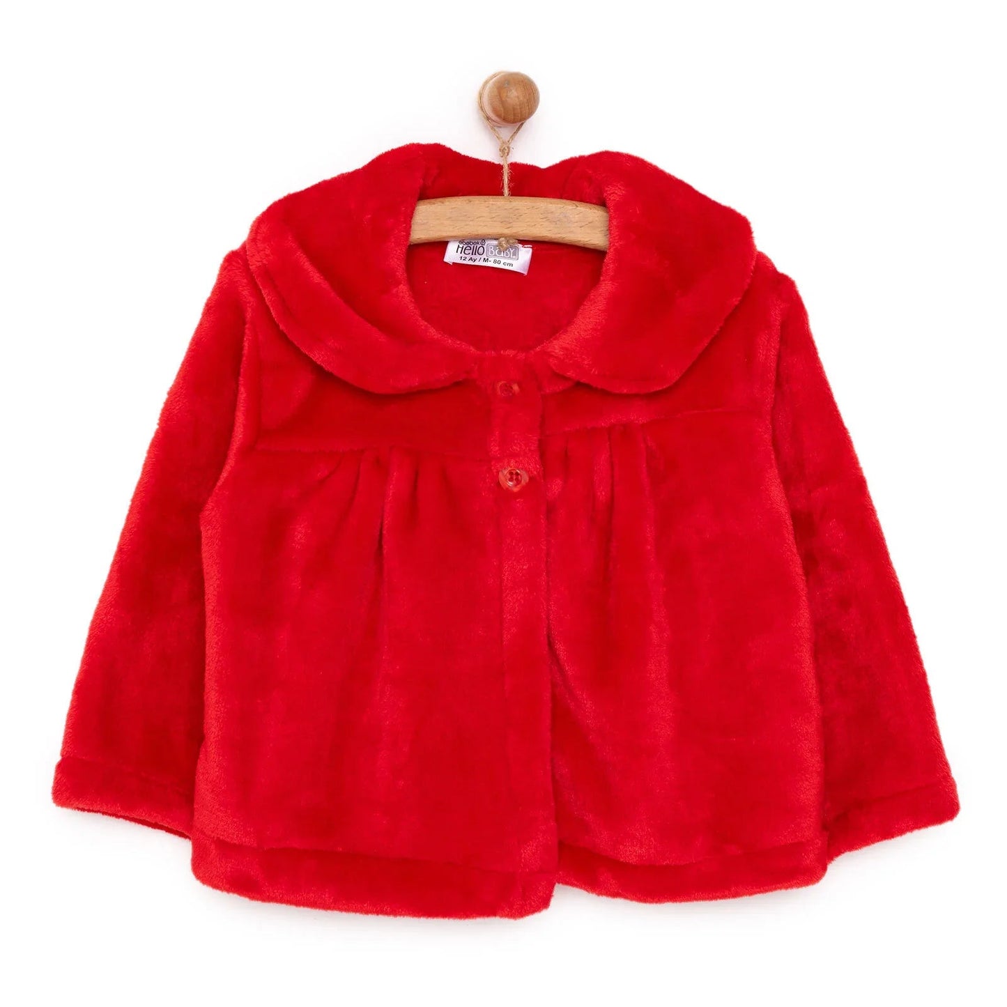HelloBaby Basic Girl Welsoft Cardigan - Red - mezetto ebebek ebebek