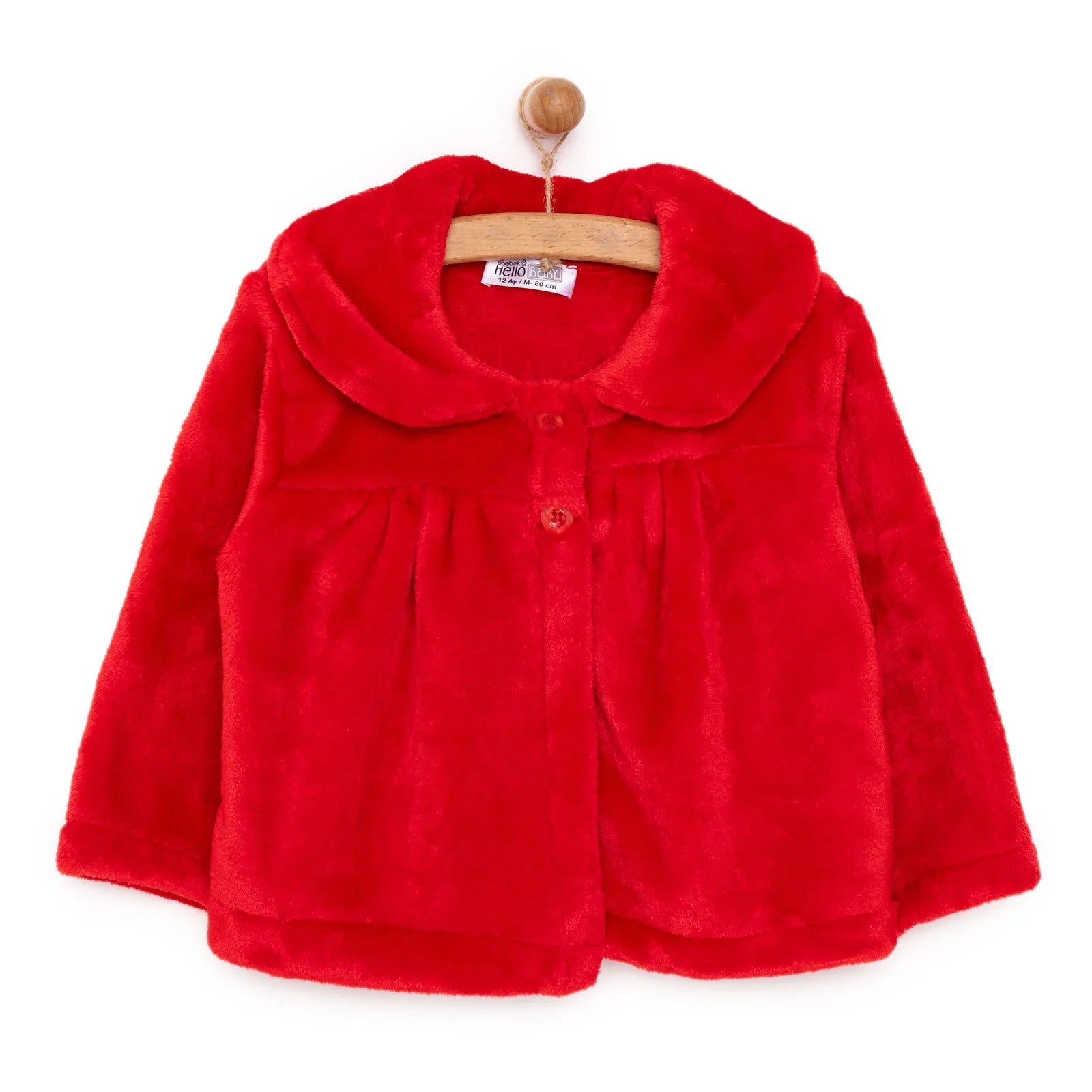 HelloBaby Basic Girl Welsoft Cardigan - Red - mezetto ebebek ebebek