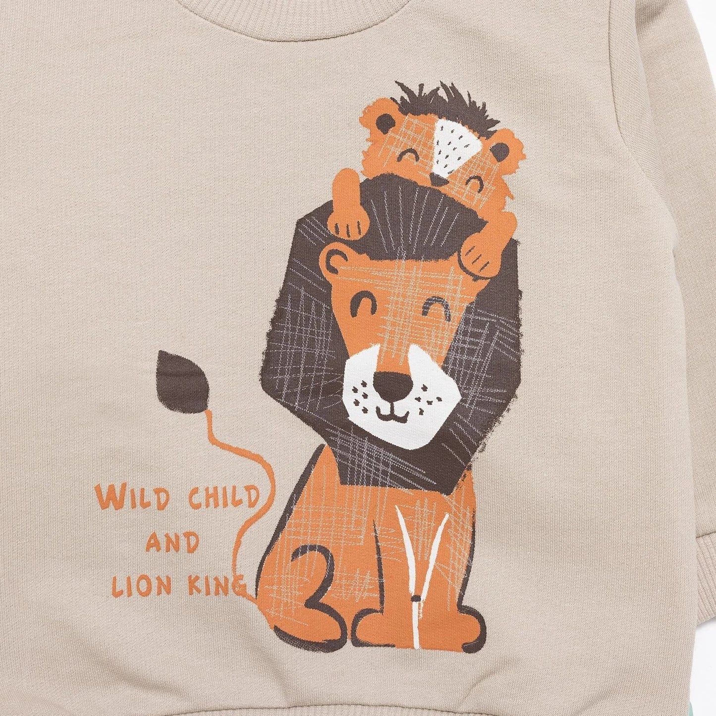 HelloBaby Basic Lion Sweatshirt - Mink - mezetto ebebek ebebek