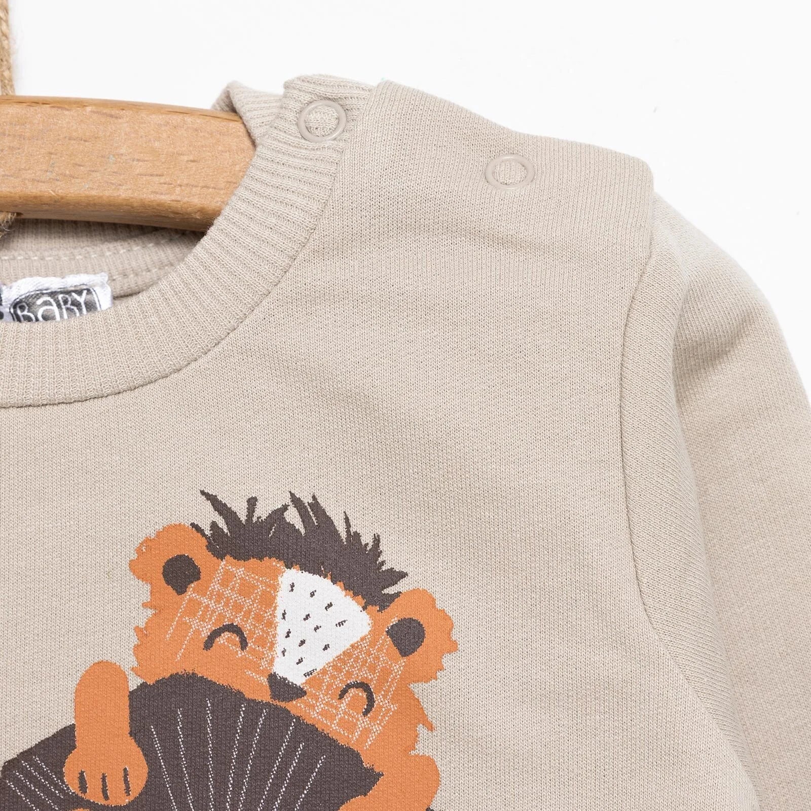 HelloBaby Basic Lion Sweatshirt - Mink - mezetto ebebek ebebek