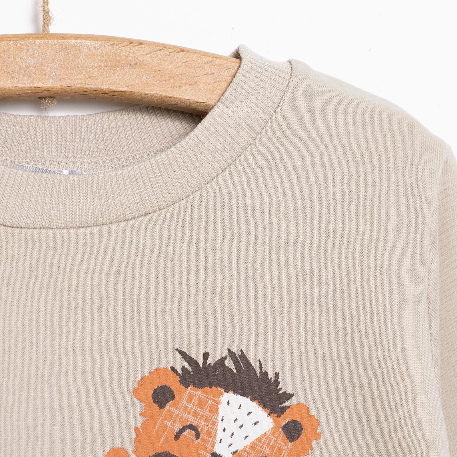 HelloBaby Basic Lion Sweatshirt - Mink - mezetto ebebek ebebek