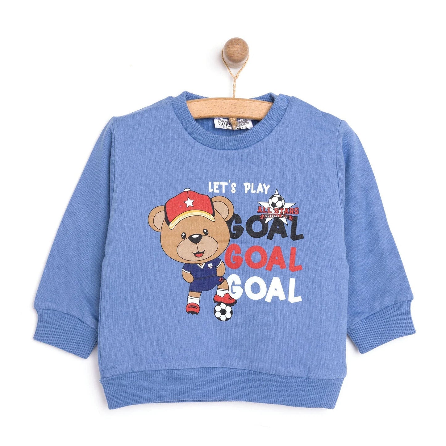 HelloBaby Basic Low Raised Goal Printed Sweatshirt - mezetto ebebek ebebek