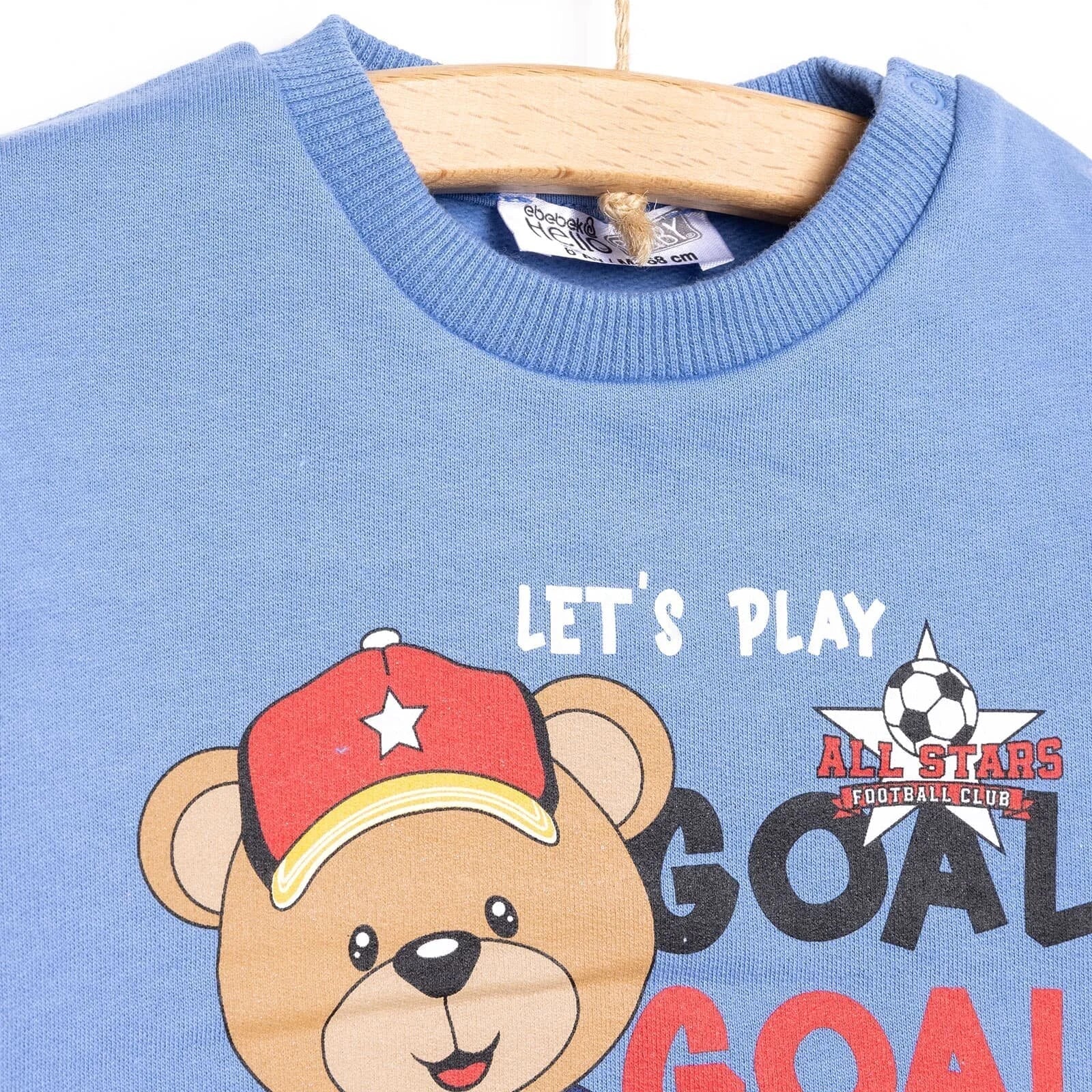 HelloBaby Basic Low Raised Goal Printed Sweatshirt - mezetto ebebek ebebek