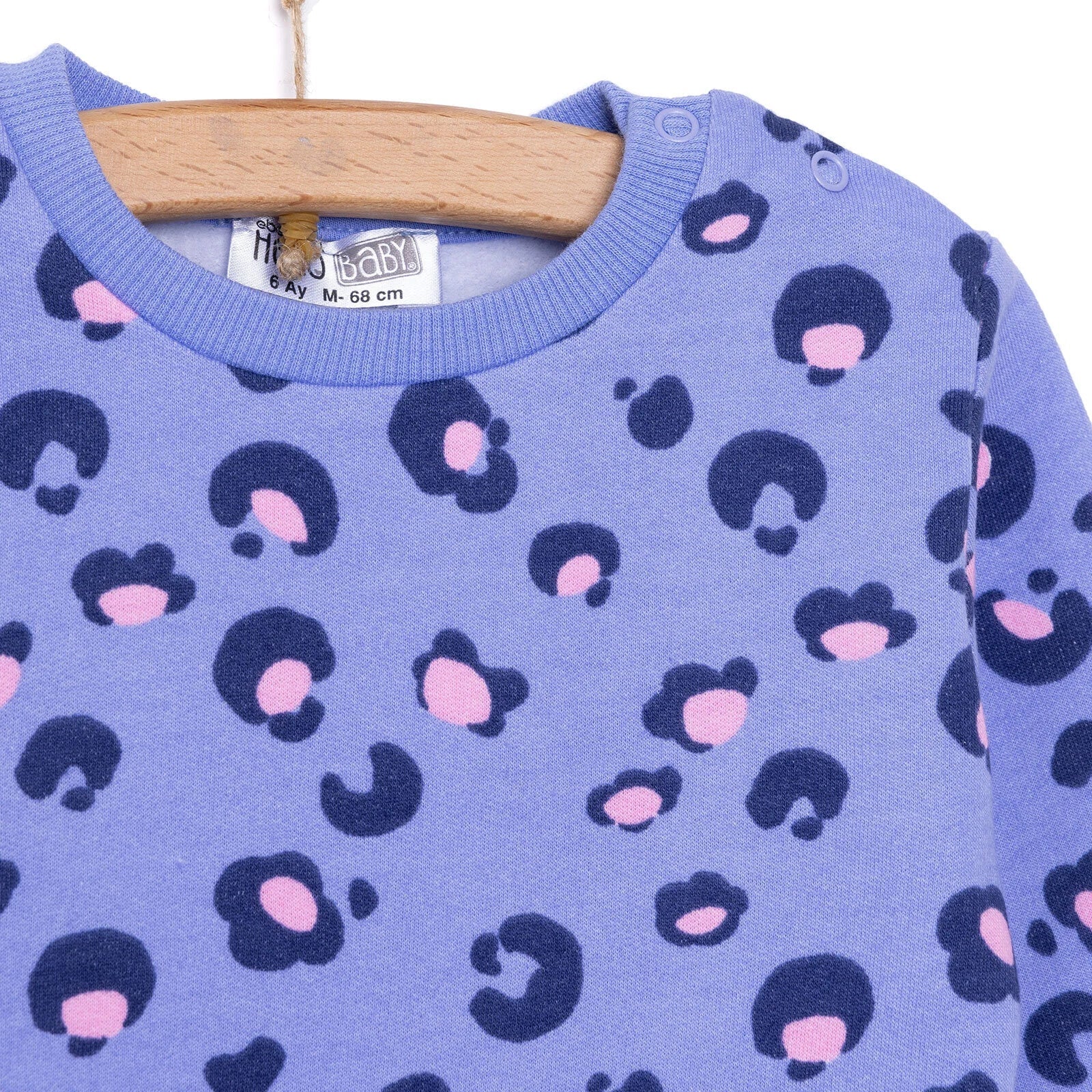 HelloBaby Basic Low Raised Leopar Printed Sweatshirt - Printed - mezetto ebebek ebebek