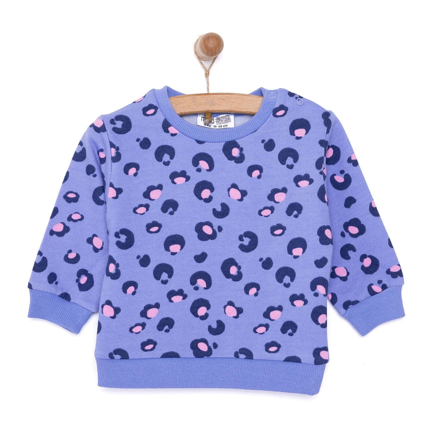 HelloBaby Basic Low Raised Leopar Printed Sweatshirt - Printed - mezetto ebebek ebebek