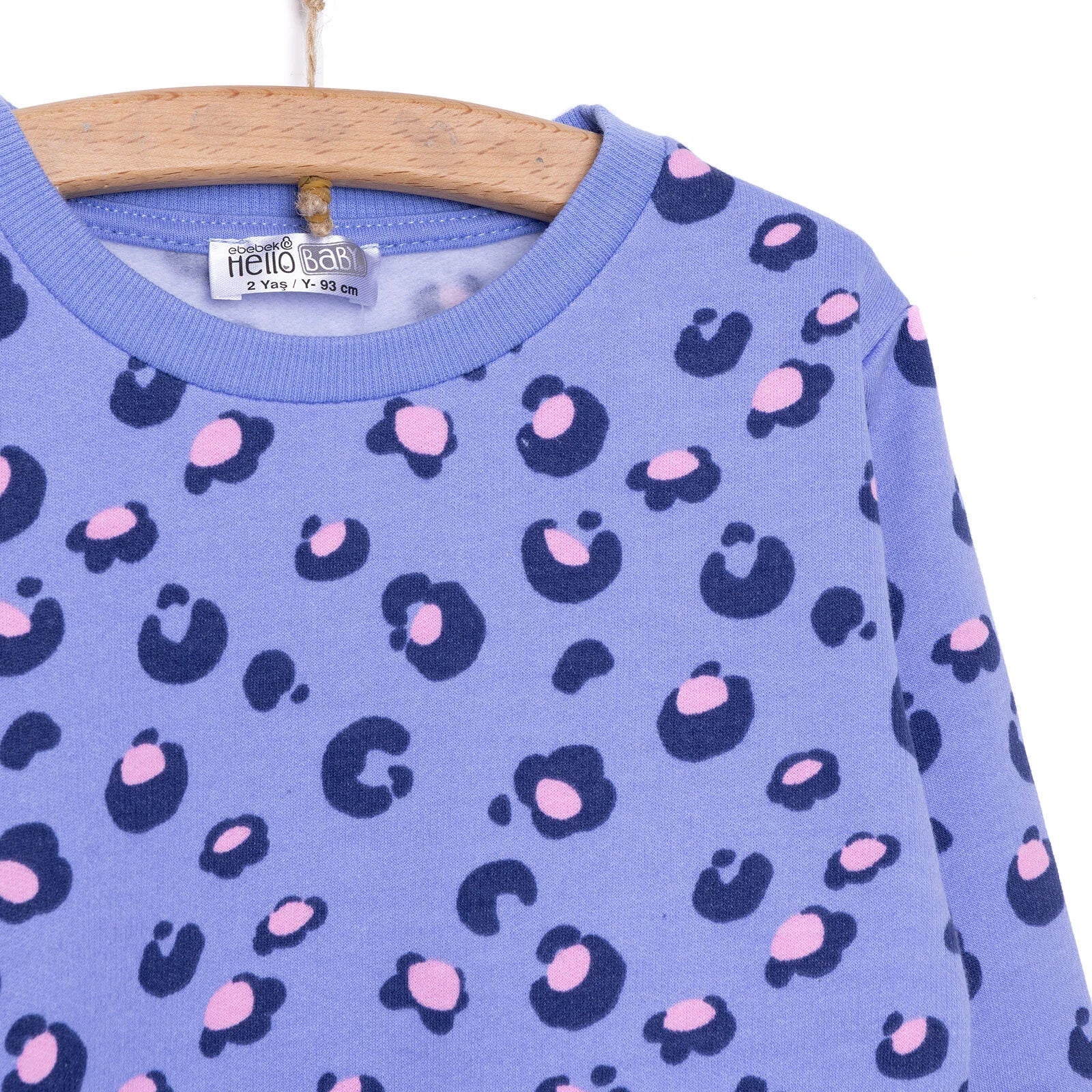 HelloBaby Basic Low Raised Leopar Printed Sweatshirt - Printed - mezetto ebebek ebebek