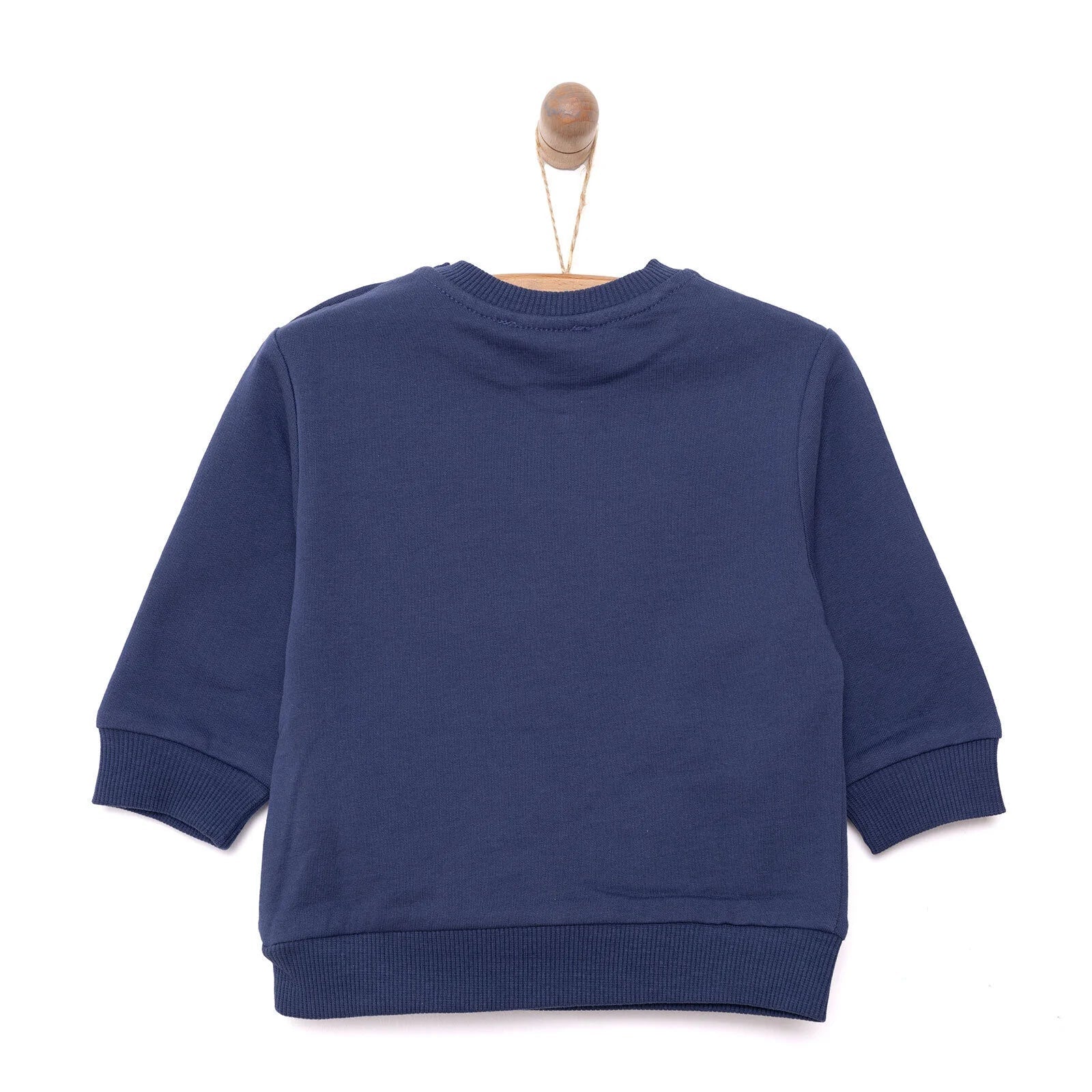 HelloBaby Basic Low Raised Lion Printed Sweatshirt - Navy Blue - mezetto ebebek ebebek
